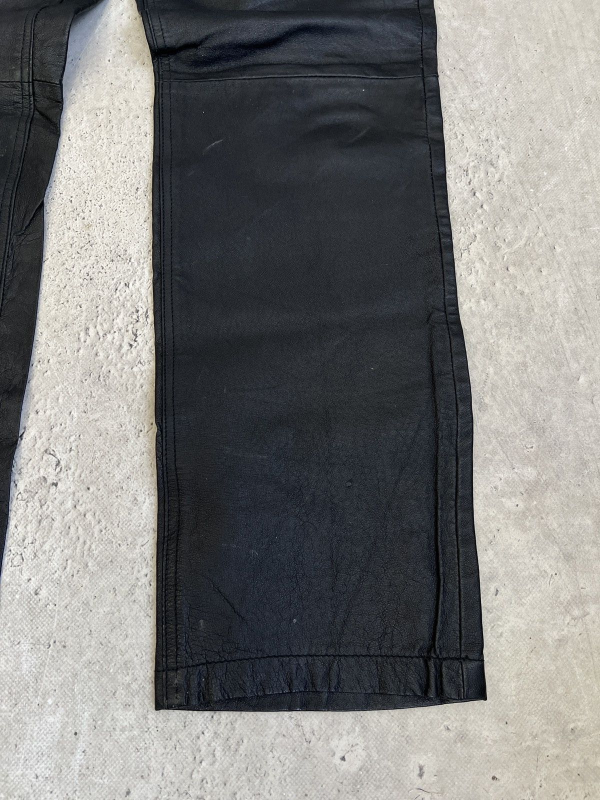 Harley Davidson Black opium leather regular harley davidson style pants y2k Size US 34 / EU 50 - 4 Thumbnail