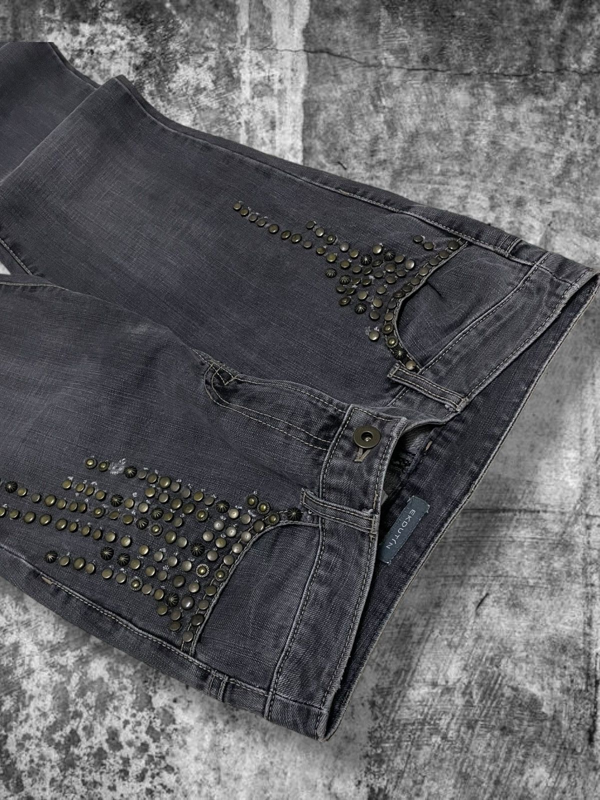 Tornado Mart Vintage Japan 90’s Ekdutin Flared Historical Studded Jeans Size US 28 / EU 44 - 7 Thumbnail