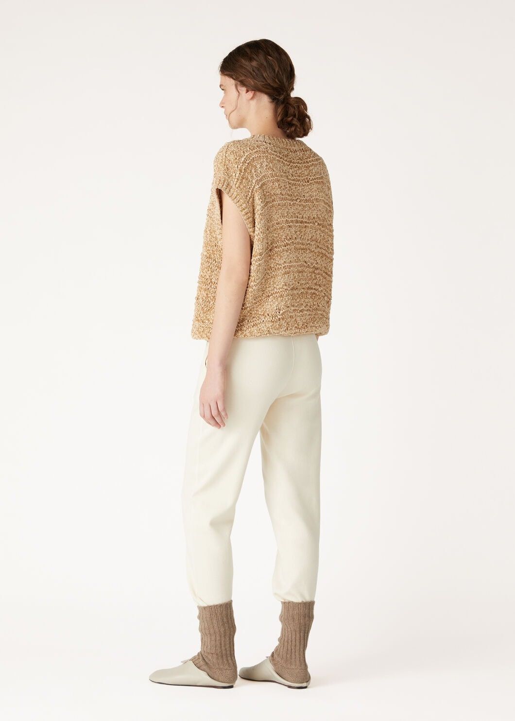 Loro Piana o1w1db10825 FAO8347 Val D'egua Crewneck Sweater in Beige Size M / US 6-8 / IT 42-44 - 5 Thumbnail