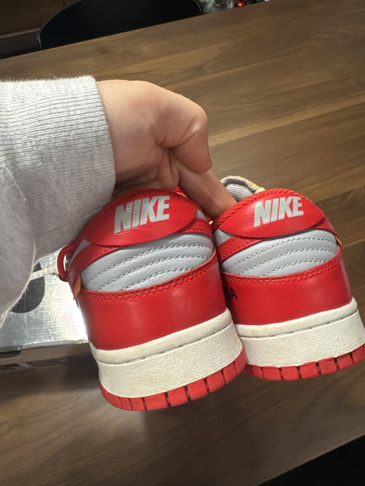 Nike × Off-White Off-White Nike Dunk University Red Size US 7.5 / EU 40-41 - 5 Thumbnail