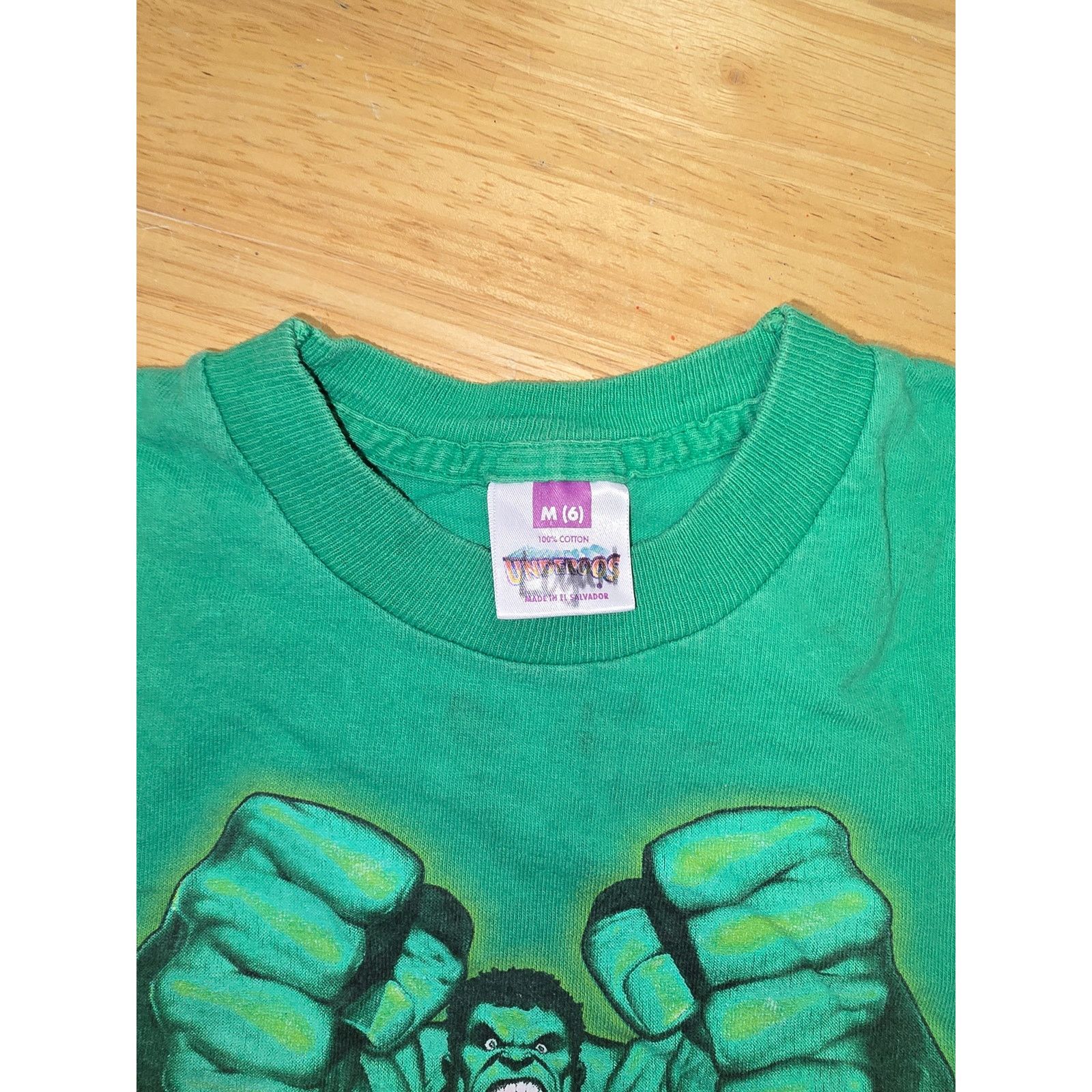Vintage Marvel Hulk Tee Y2K Green Graphic M 6 Kids Superhero Shirt Size US M / EU 48-50 / 2 - 2 Thumbnail