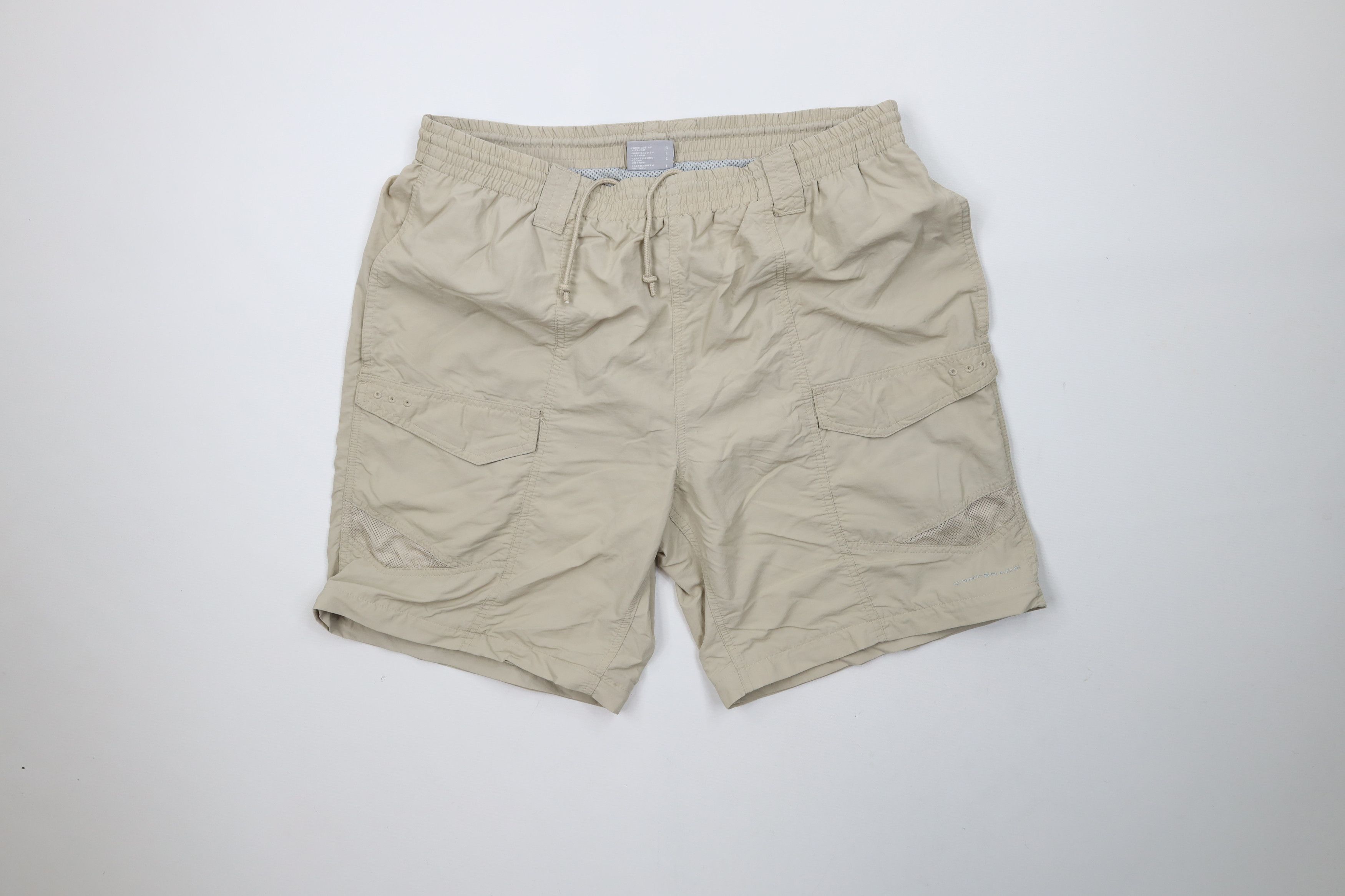 Columbia × Vintage Vintage Columbia PFG Above Knee Lined Cargo Shorts Beige Size US 34 / EU 50 - 1 Thumbnail