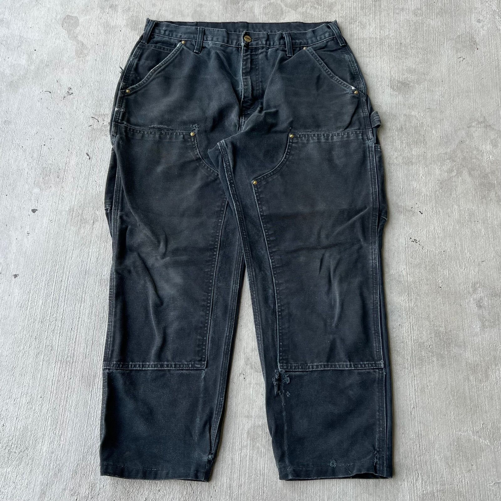 Vintage Y2K Carhartt HEMMED TAPERED** double knee work pants
