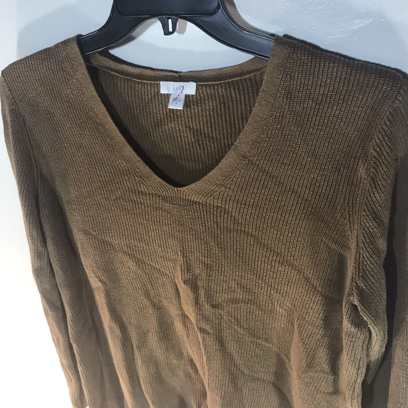 J. Jill J Jill Women's Pullover Sweater V-Neck Long Sleeve Casual Knit Fall Winter Size M Brown Size M / US 6-8 / IT 42-44 - 2 Thumbnail