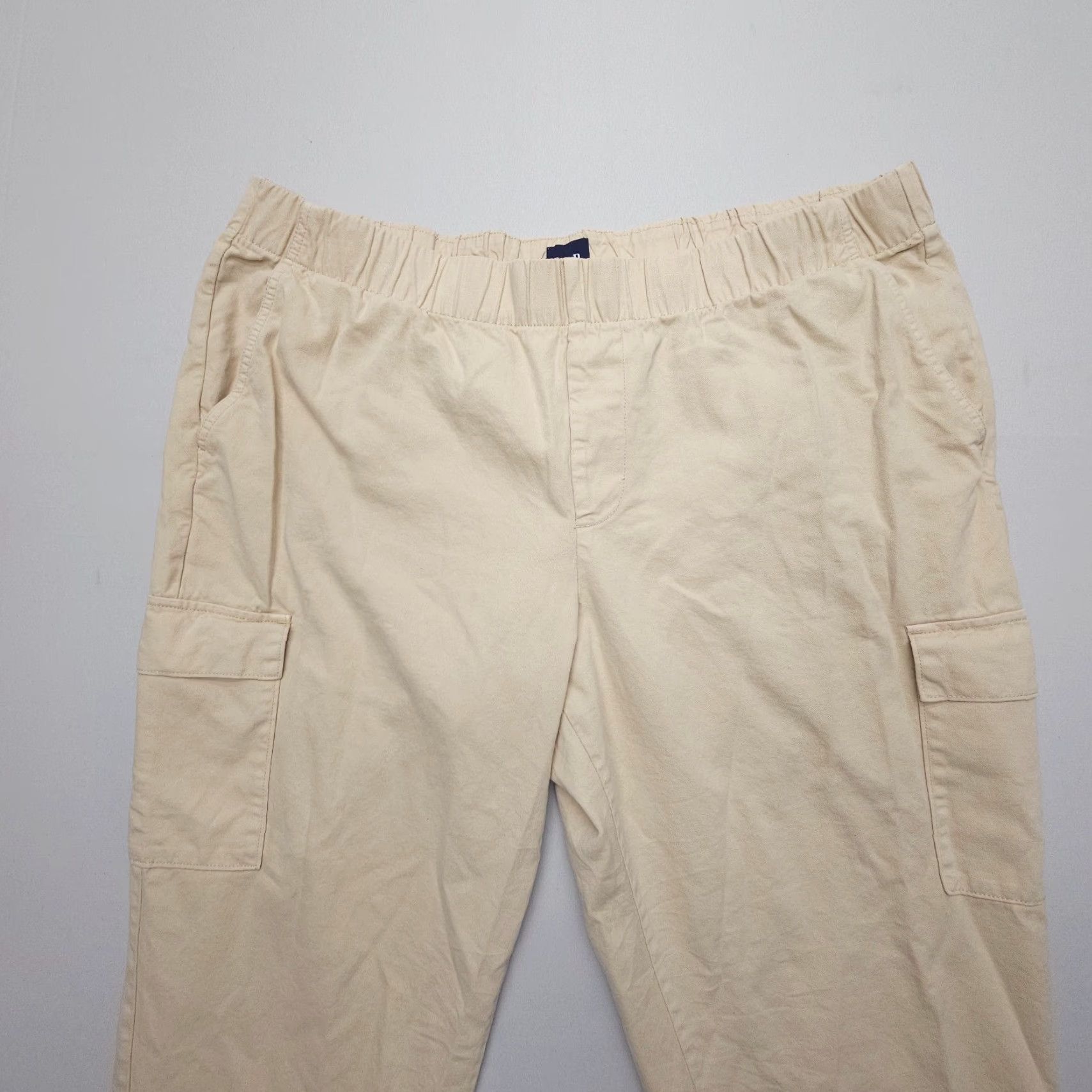 Gap Gap Women Pants Cargo High Rise Pull On 2XL Tan Beige Cotton Blend Elastic Waist Relaxed Inseam 28” Size 40" / US 18 - 3 Thumbnail