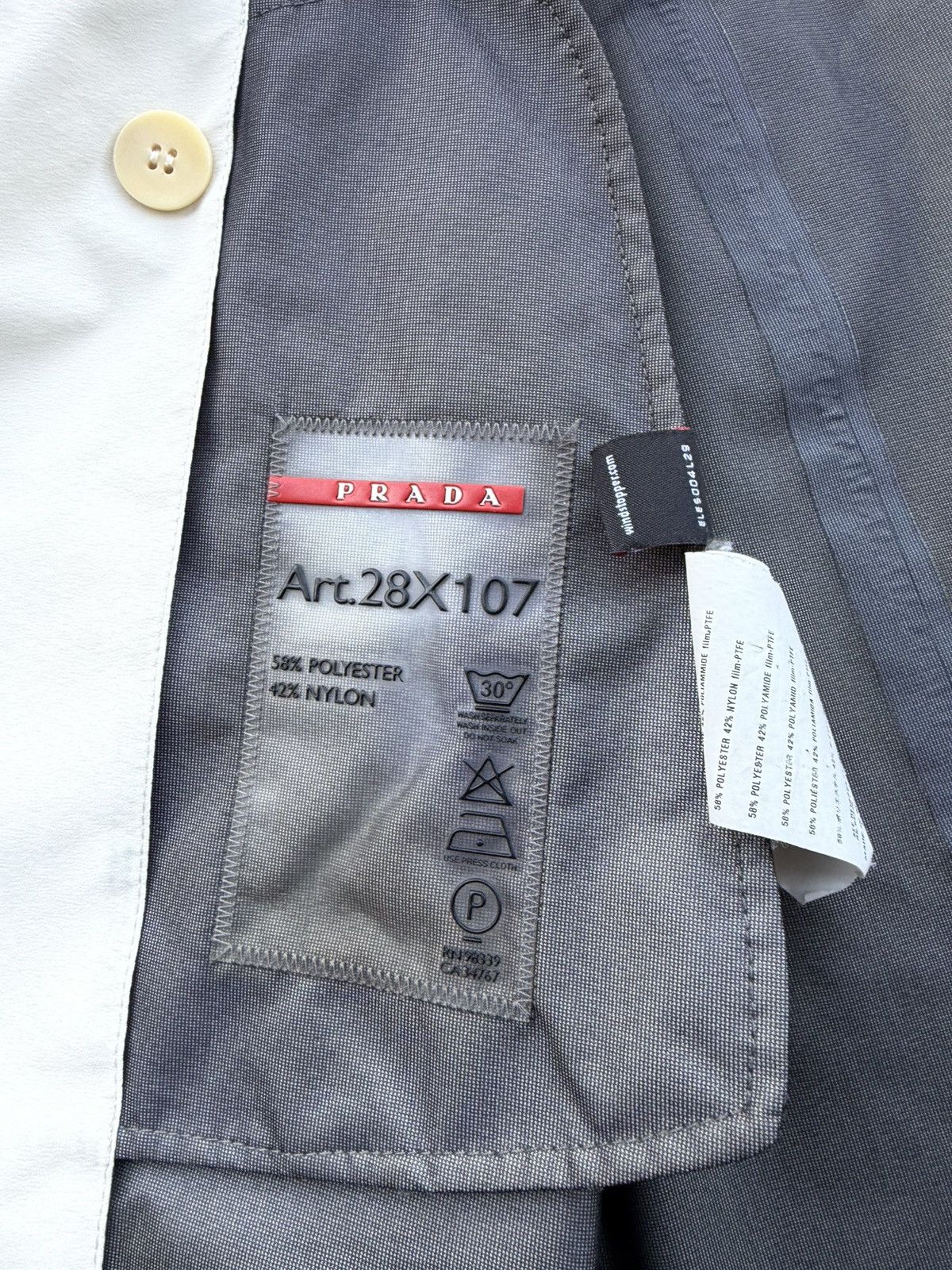 Prada Prada Double Breasted Wind Stopper Waterproof Coat Size L / US 10 / IT 46 - 14 Thumbnail