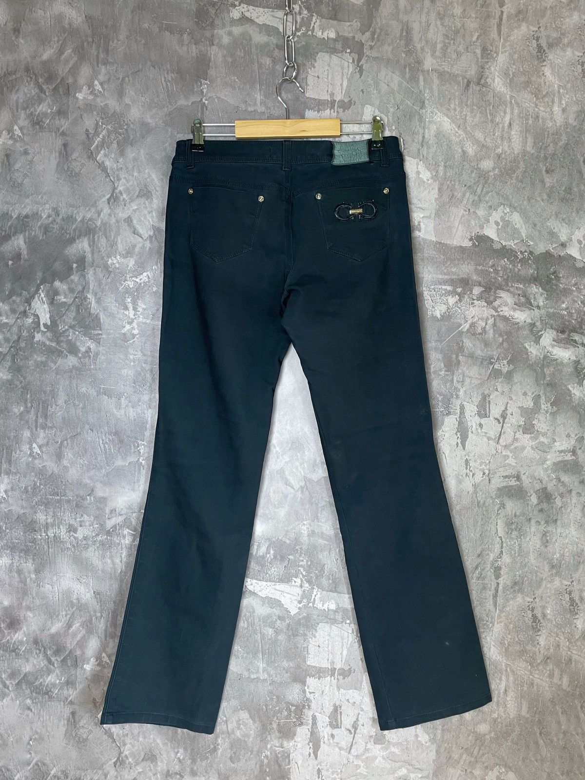 Salvatore Ferragamo × Vintage Salvatore Ferragamo Navy Formal Trousers Pants Size 29" - 9 Thumbnail