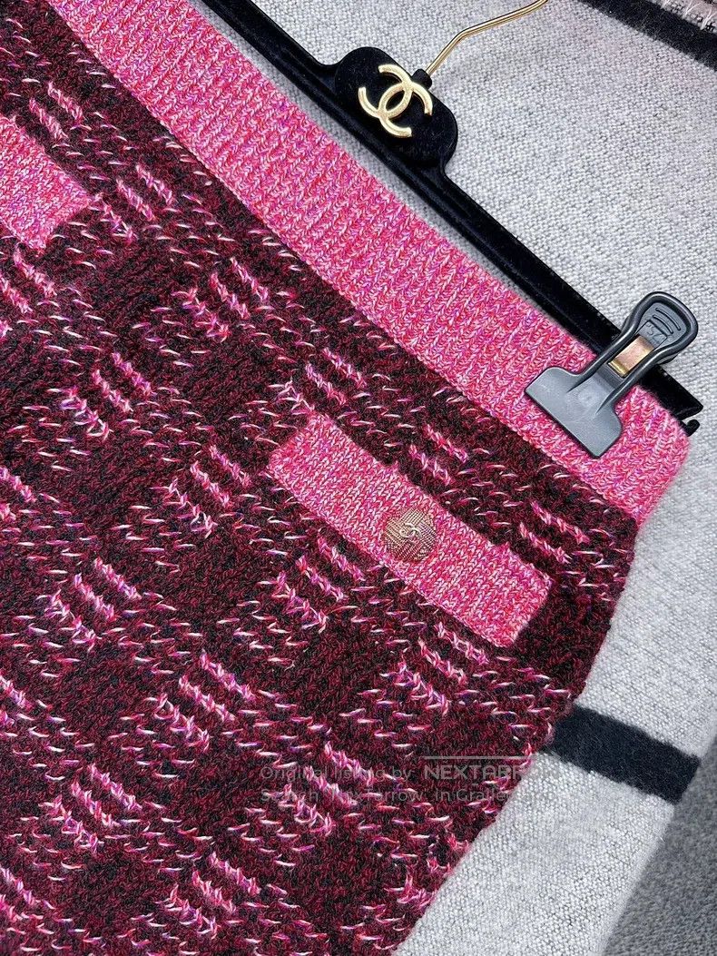 Chanel Chanel 22K autumn and winter show rose pink burgundy plaid Size 25" / US 0 / IT 36 - 4 Thumbnail