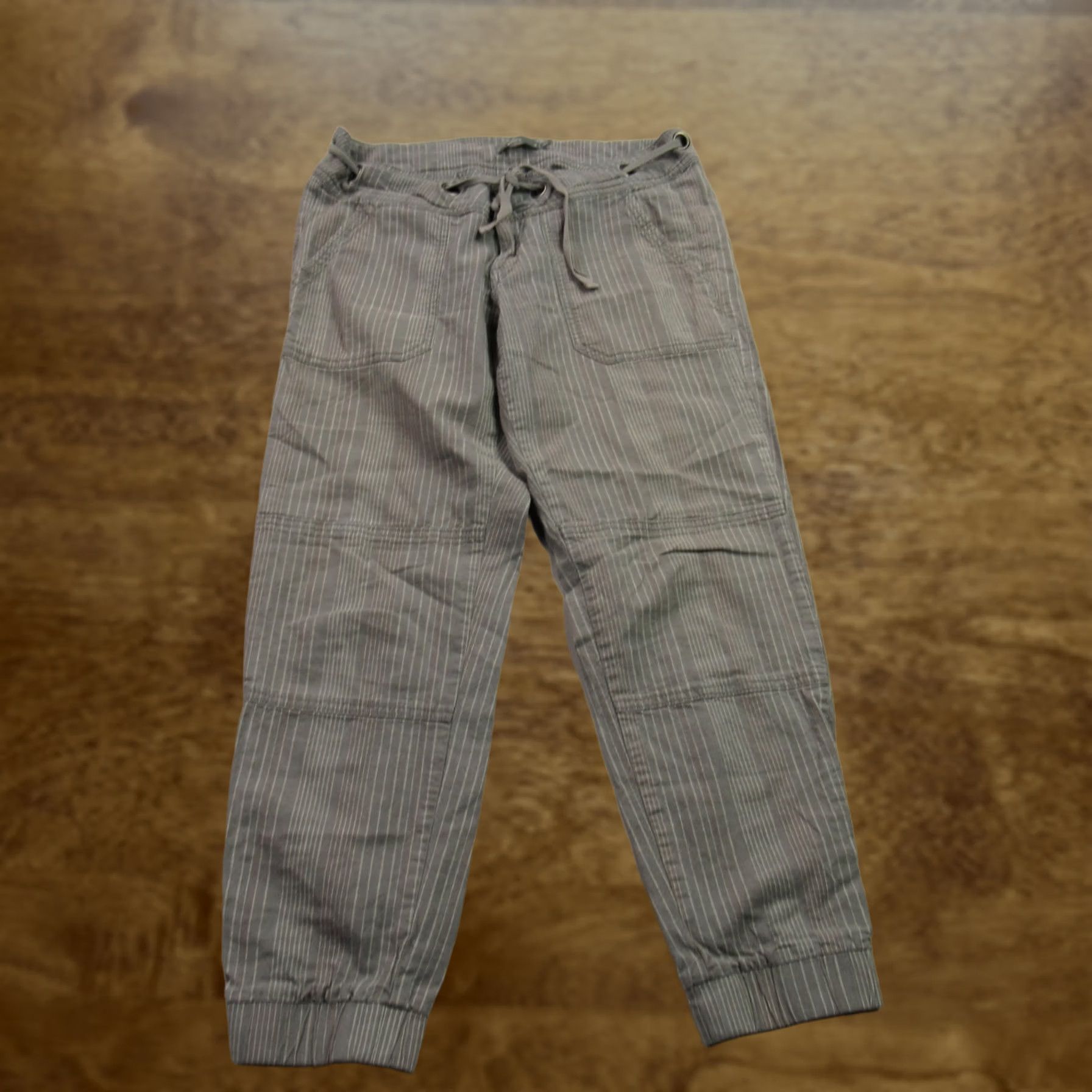 Prana prAna Pants Womens 4 Straight Leg Casual Hiking Chino Gray Stripes Lightweight Size 27" / US 4 / IT 40 - 1 Thumbnail
