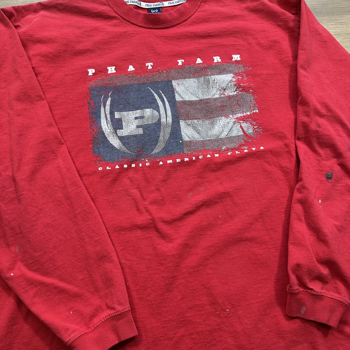 Phat Farm Vintage 2000s Y2K Phat Farm Red Long Sleeve Graphic Tee Size US XL / EU 56 / 4 - 4 Thumbnail