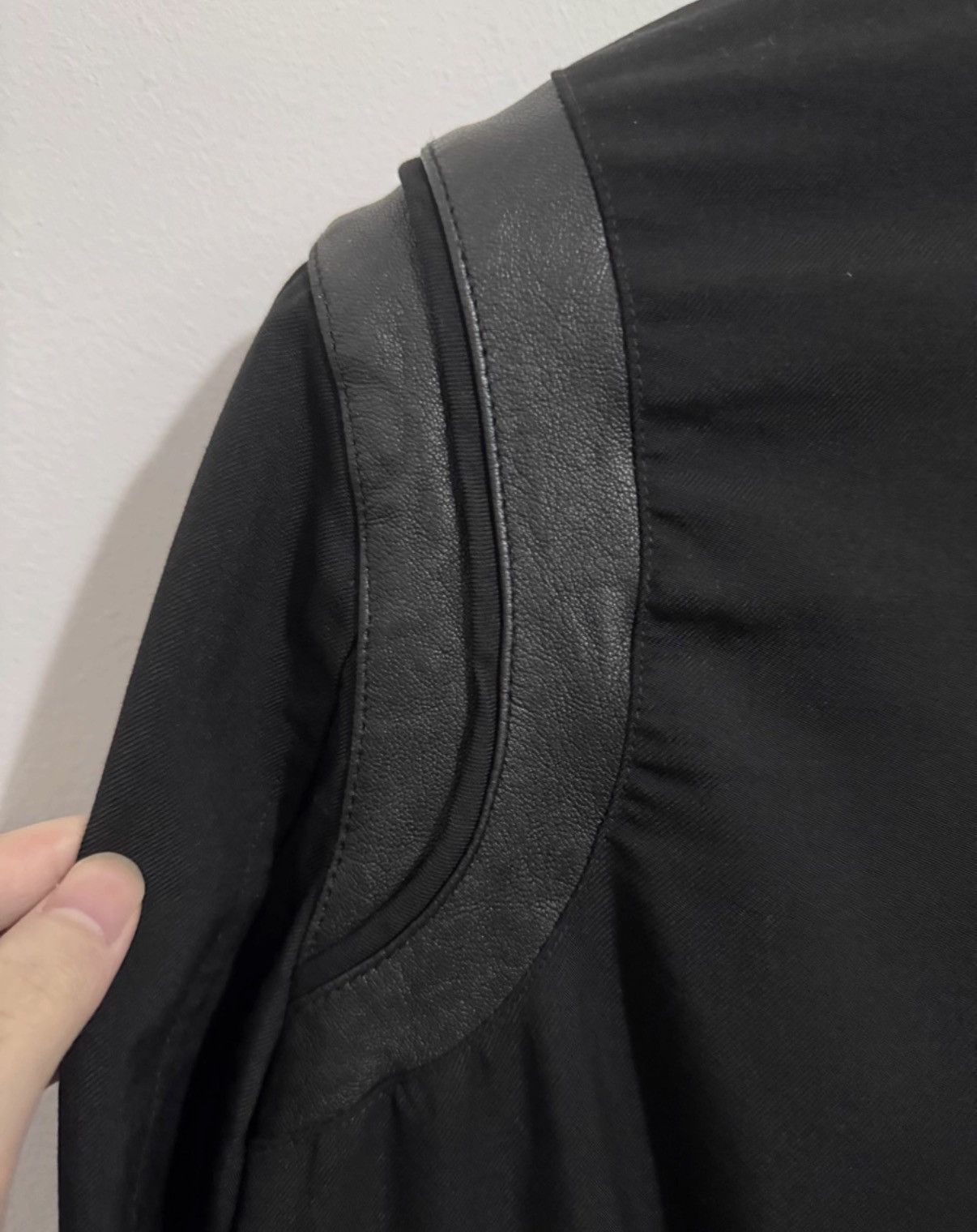 Saint Laurent Paris Saint Laurent "Black Knight" Leather-Paneled Varsity Jacket Size US S / EU 44-46 / 1 - 4 Thumbnail