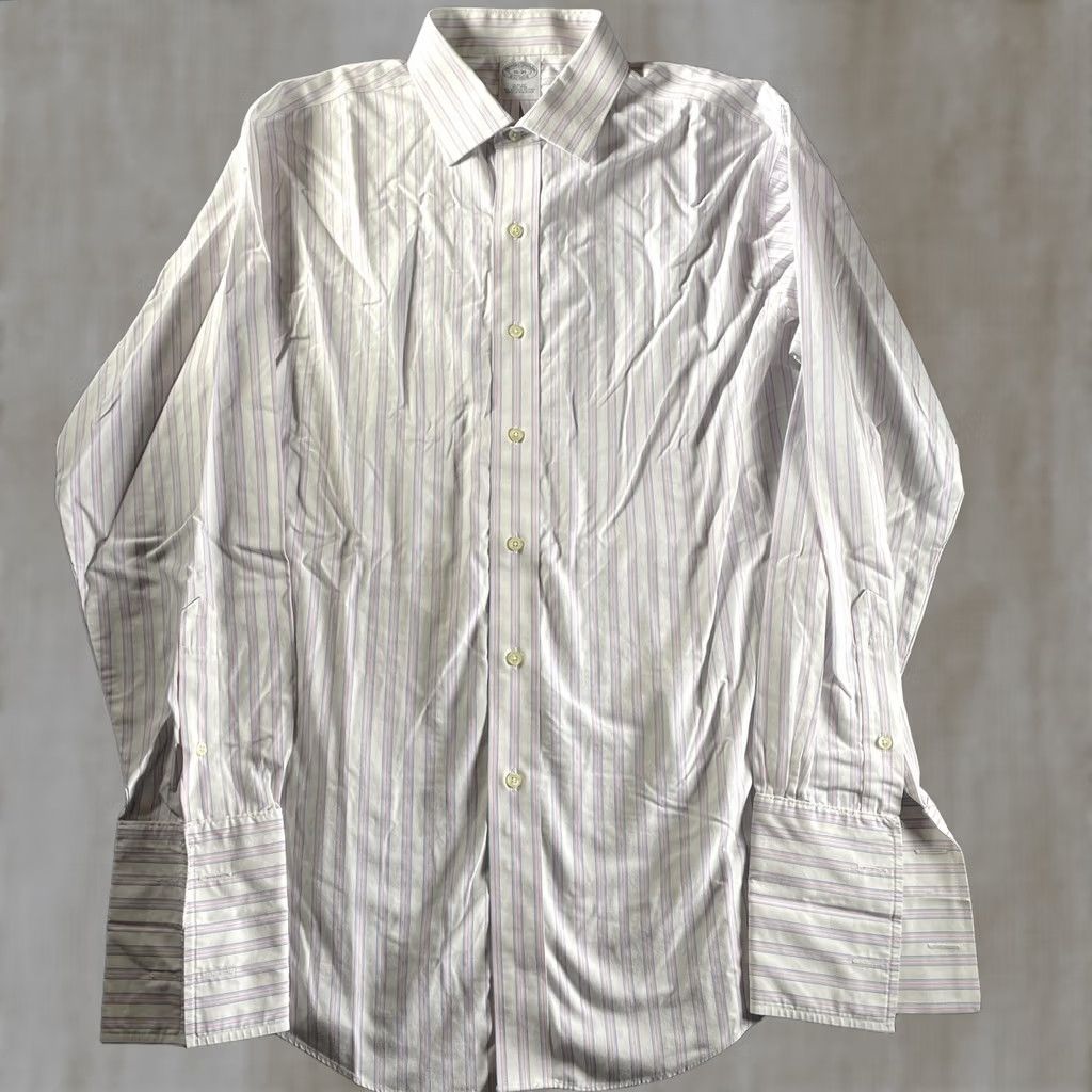 Brooks Brothers Brooks Brothers Shirt Mens 16-35 White Stripe Slim Fit Non-Iron Supima Cotton Dress Shirt Mens 16-35 White Stripe Slim Fit Non-Iron Supima Cotton Size US L / EU 52-54 / 3 - 1 Thumbnail