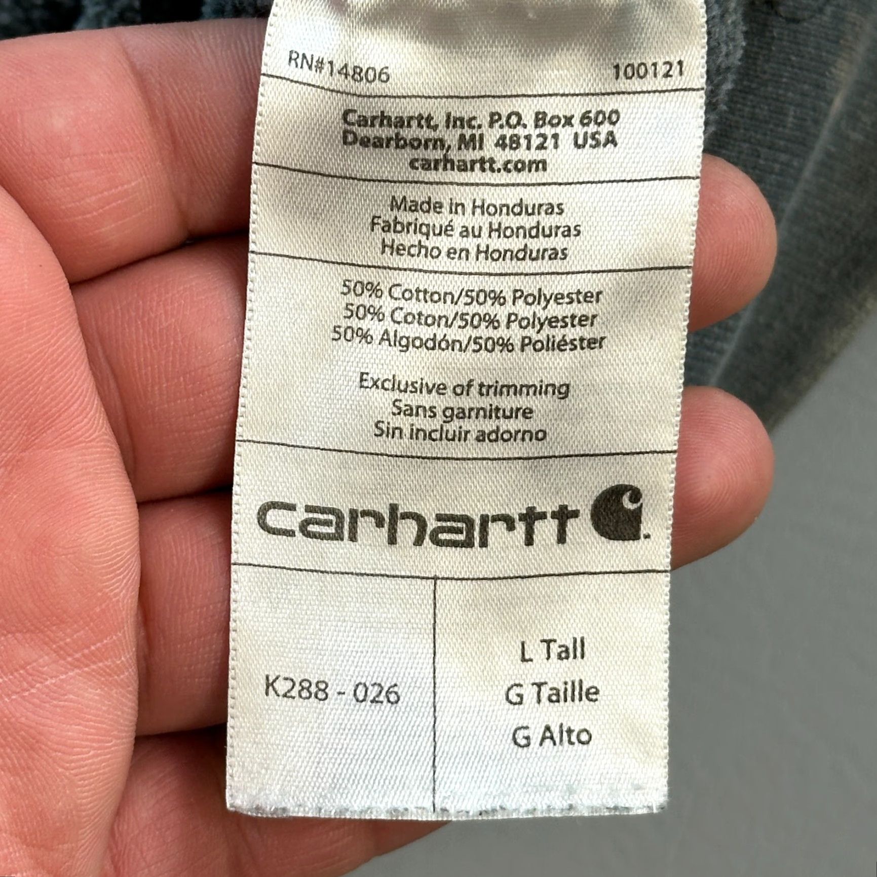 Carhartt Carhartt Hoodie Mens Large Tall Gray Splatter Original Fit Pullover Work Wear Size US L / EU 52-54 / 3 - 5 Thumbnail
