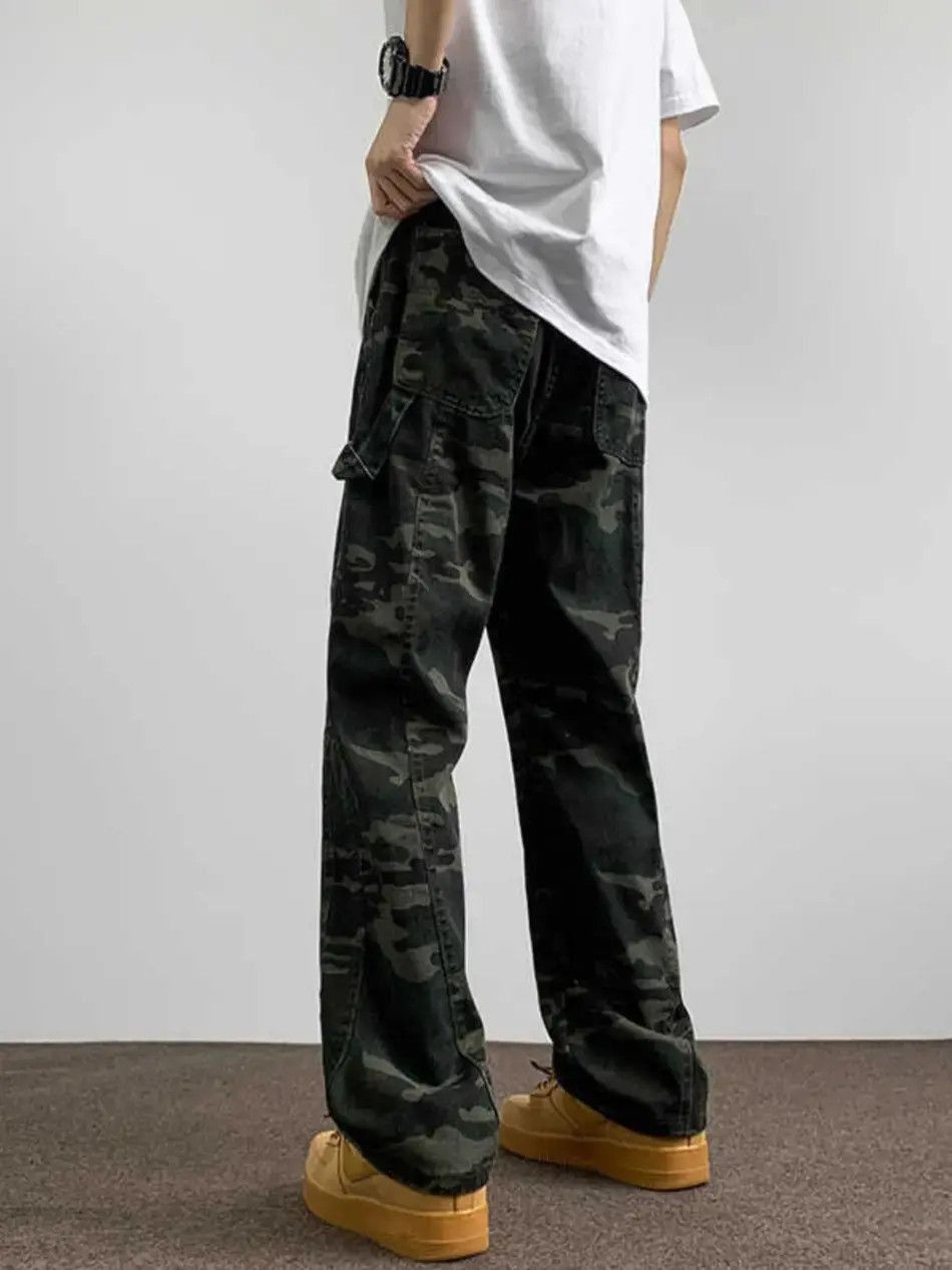 Japanese Brand Loose fitting straight leg camouflage jeans Size US 32 / EU 48 - 2 Thumbnail