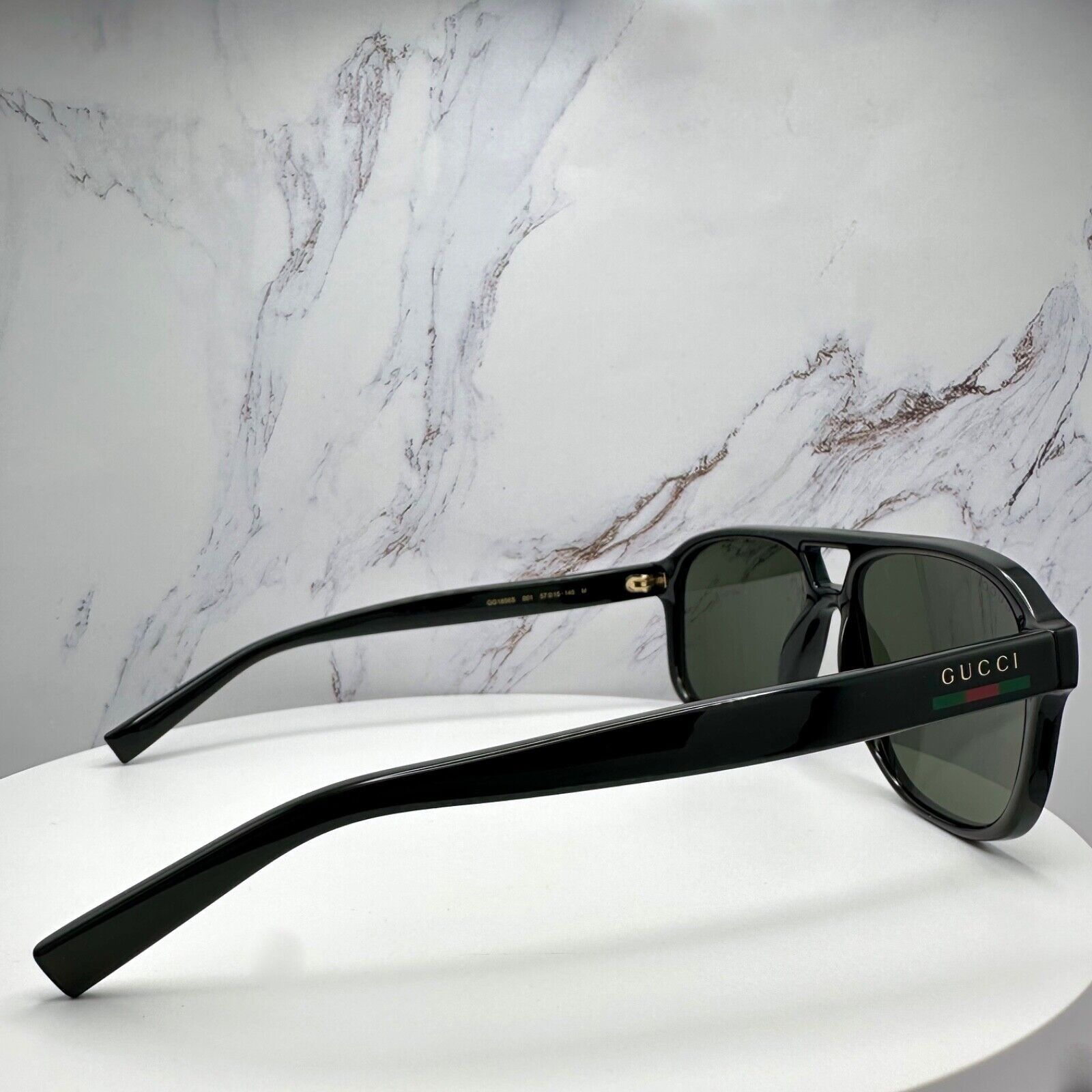 Gucci New GUCCI Sunglasses 2025 Release Black Aviator Gold Logo Size ONE SIZE - 12 Thumbnail