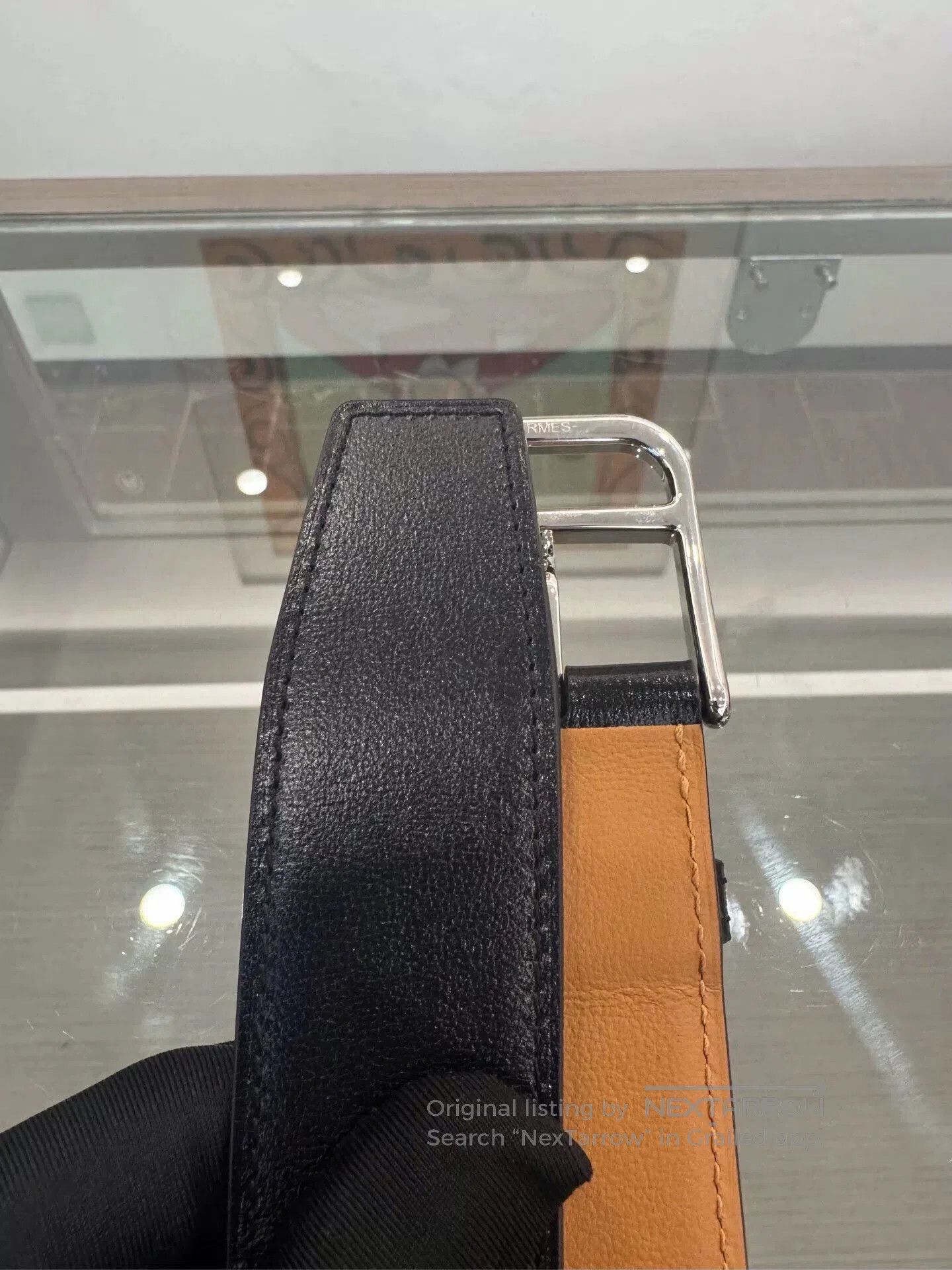 Hermes Hermes Romain 3.5cm Black Belt 90. Size ONE SIZE - 5 Thumbnail