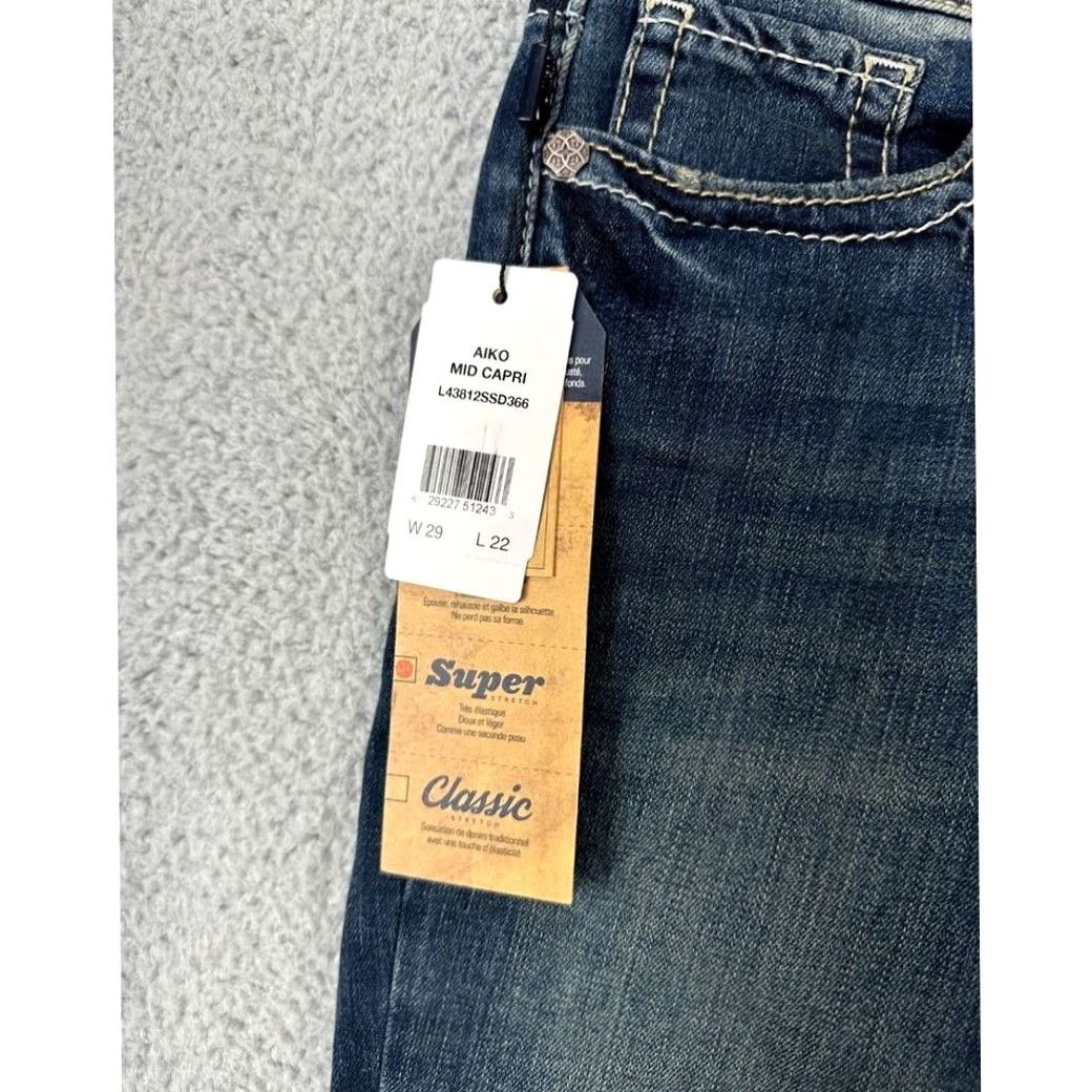 Silver Jeans Co. VINTAGE Silver Jeans Co. Cropped Jeans Womens 29X22 Blue Distressed Aiko Fit Denim NEW Size 29" - 4 Thumbnail