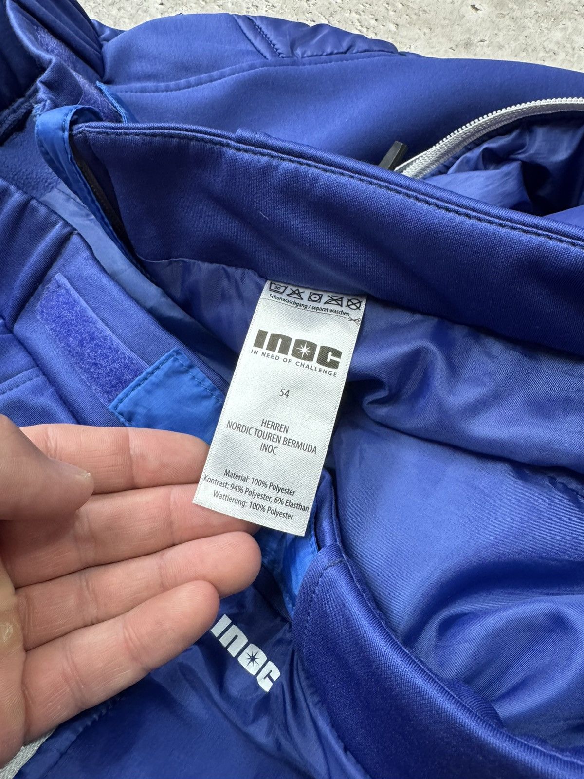 Other INOC Nordic Touren Bermuda Padded Shorts Blue Zip Thermal 54 Size US 34 / EU 50 - 8 Thumbnail