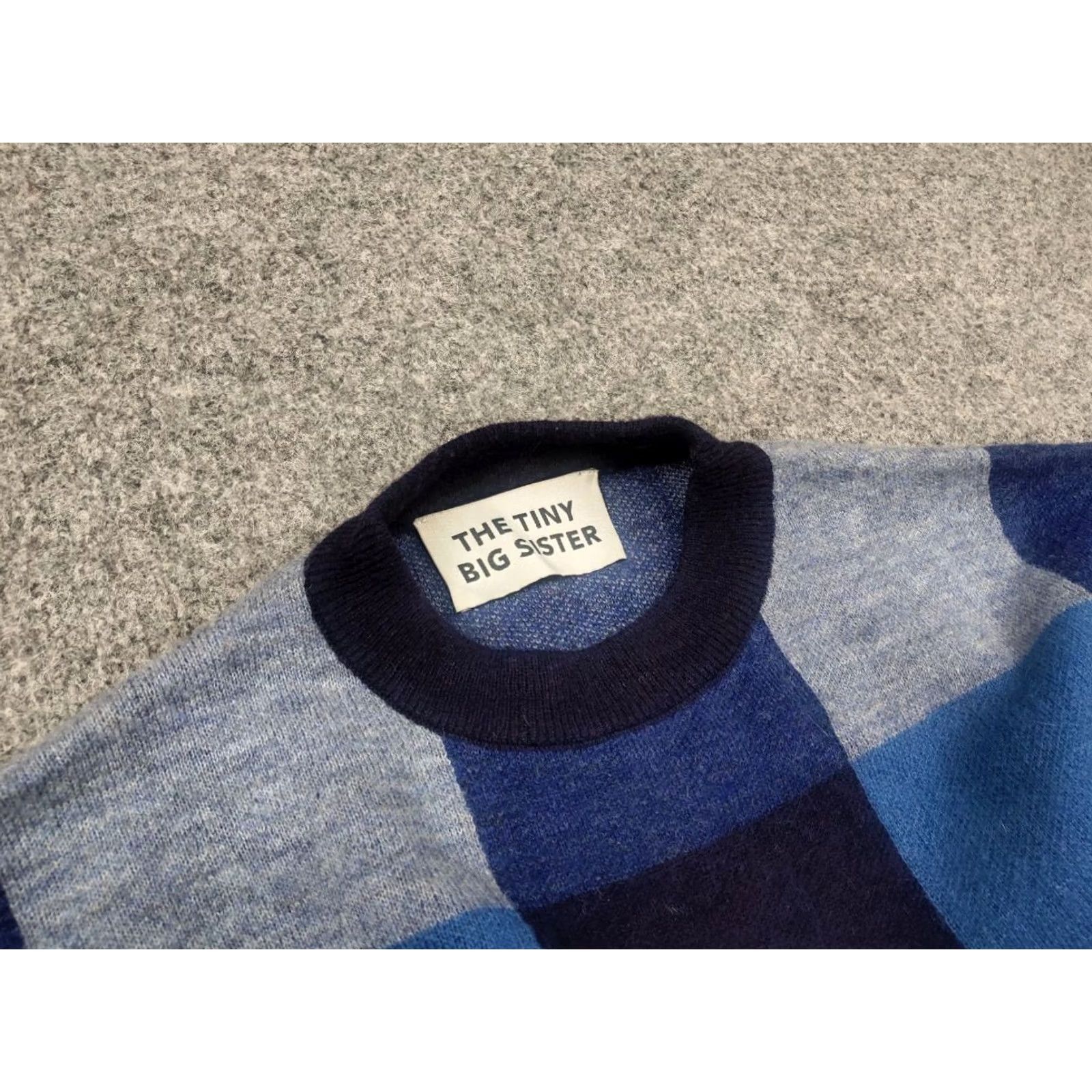 Vintage VINTAGE The Tiny Big Sister Design Wool Mohair Blend Blue pattern Sweater wide sleeves Size S / US 4 / IT 40 - 6 Thumbnail