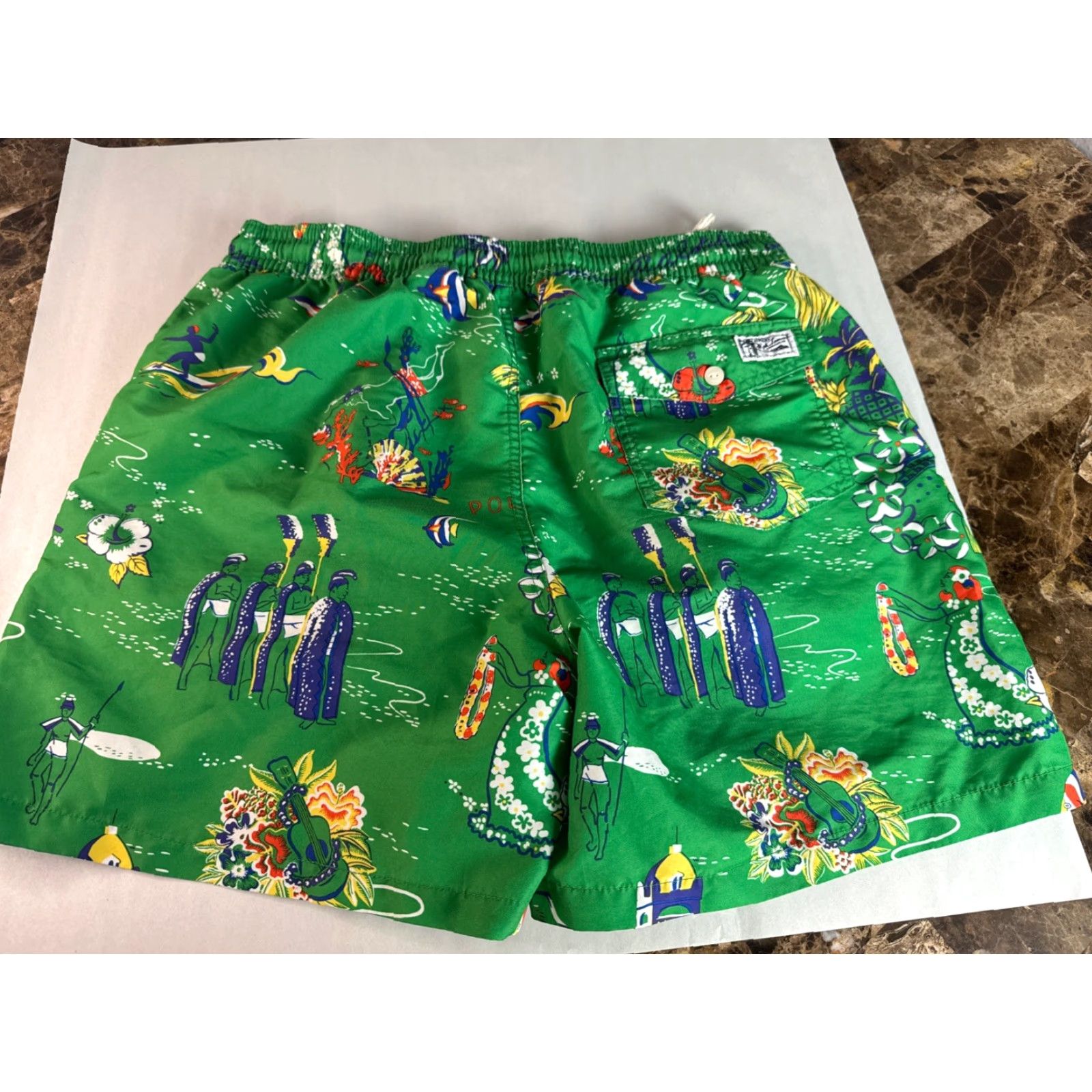Ralph Lauren Ralph Lauren Polo Men Swim Trunks Hawaiian Print Hula Girl Airplane Sz L Multicolor Hawaiian Men Size L Bottom Trunks Size US L / EU 52-54 / 3 - 2 Thumbnail