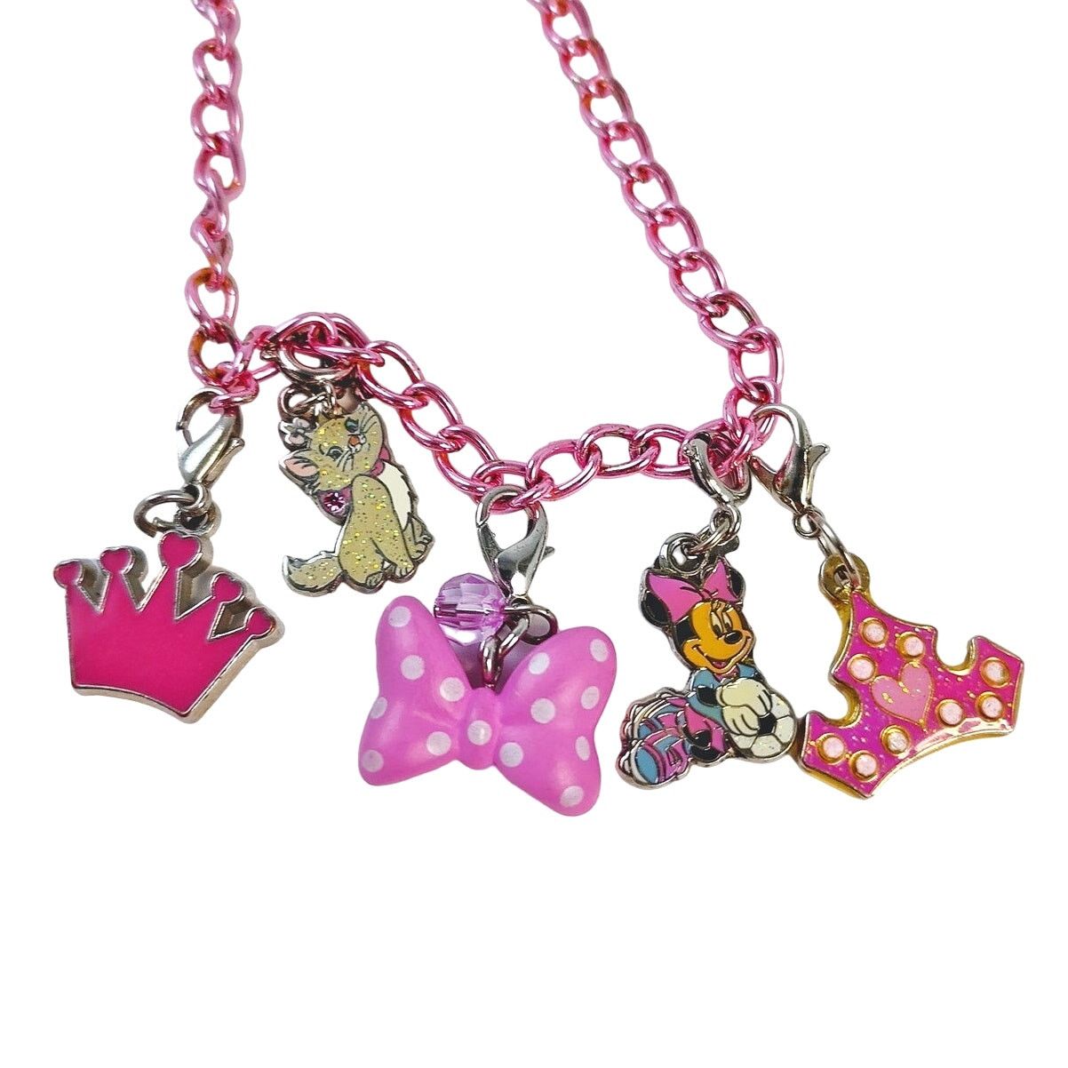 Disney Disney Minnie Mouse 5 Charm Pink Chain Bracelet Cute & Fun Size ONE SIZE - 1 Thumbnail