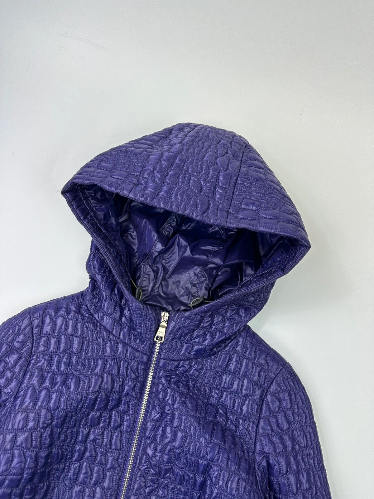 Prada Prada Sport FW2008 Purple Quilted Nylon Hooded Jacket Size L / US 10 / IT 46 - 2 Thumbnail