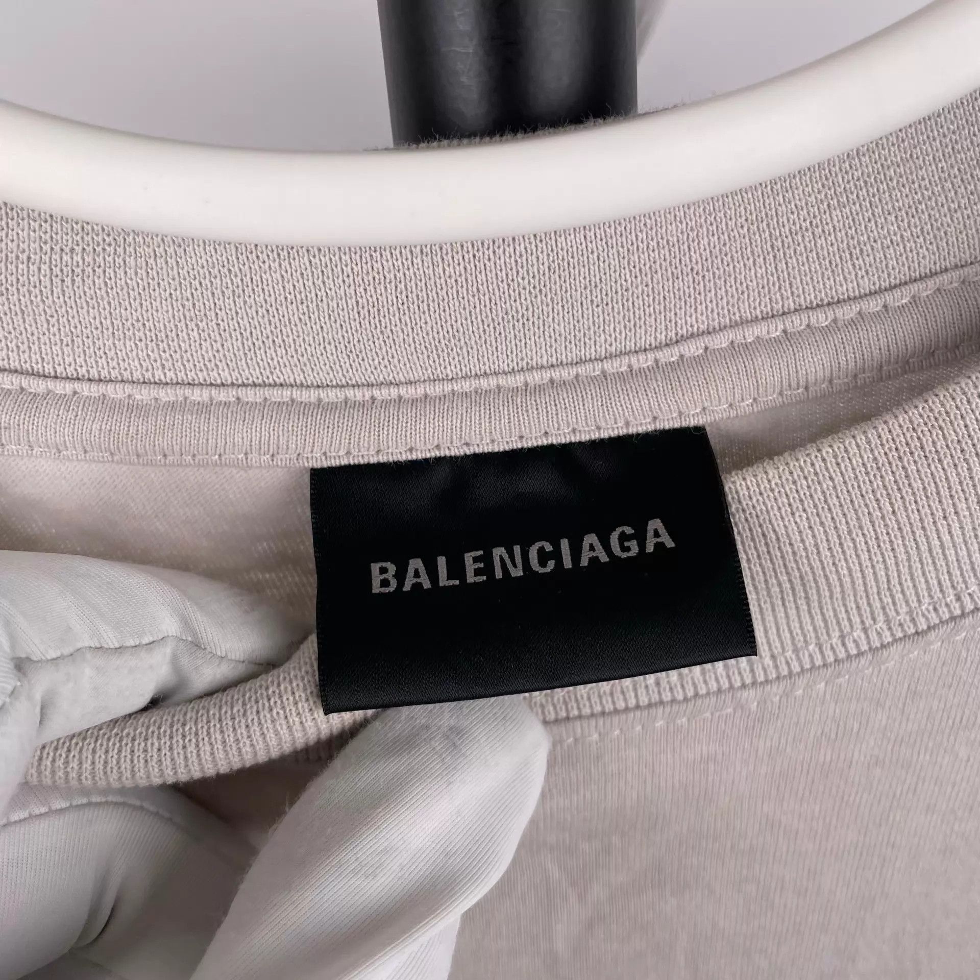 Balenciaga Balenciaga Men's Short Sleeve Tee Gray/Pink Logo S Size US S / EU 44-46 / 1 - 6 Thumbnail