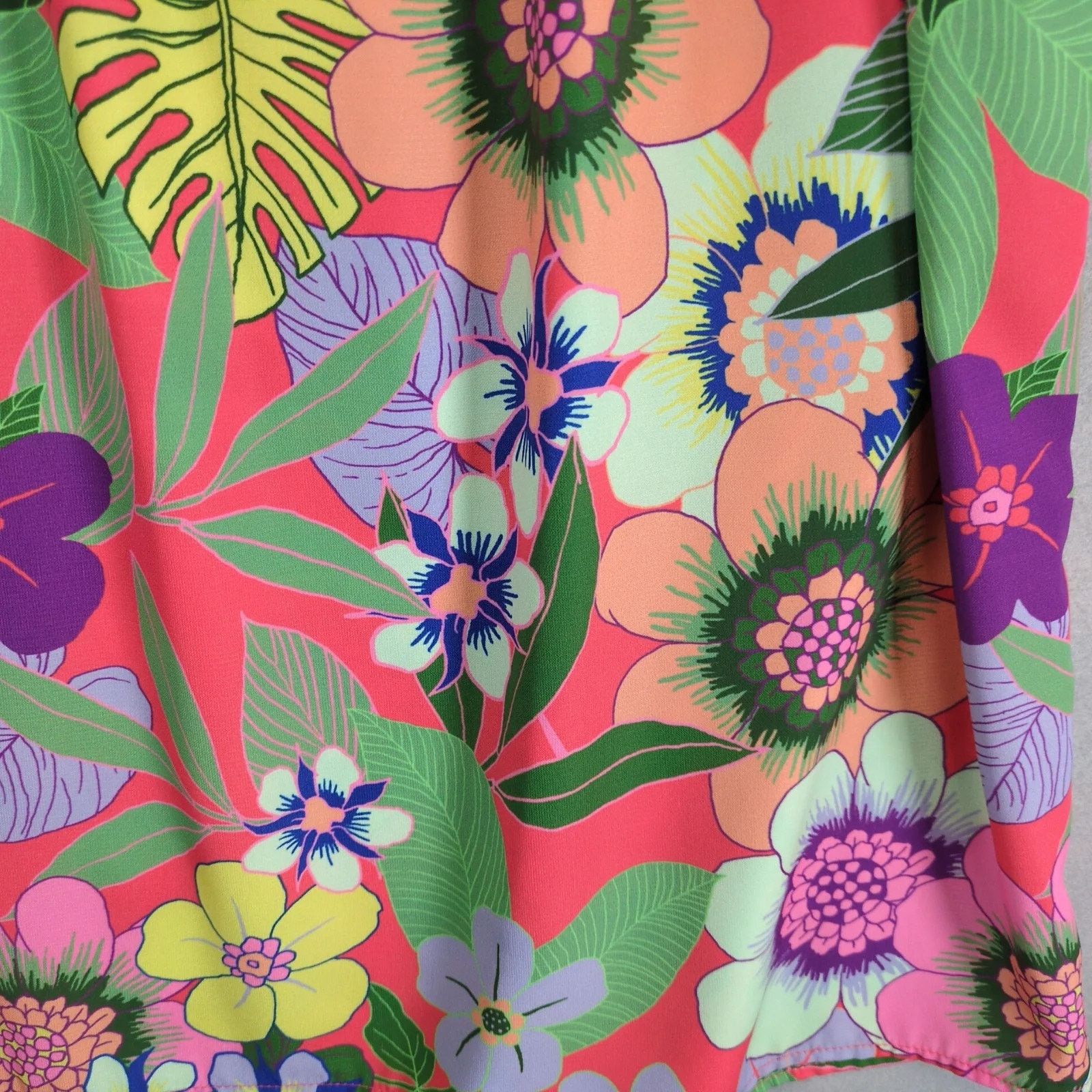 Vintage First Love Lovelyn Tropical Floral Babydoll Dress L Boho Size L / US 10 / IT 46 - 7 Thumbnail
