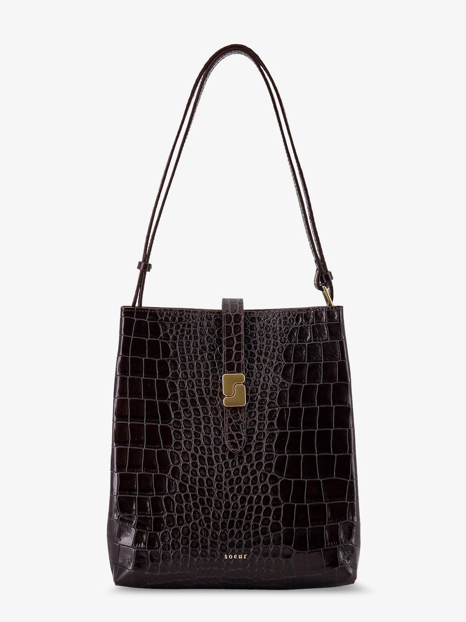 Soeur Bello Leather Shoulder Bag With Croco Effect Size ONE SIZE - 1 Thumbnail