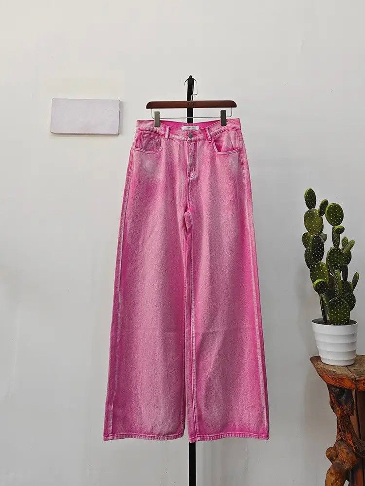 Japanese Brand × Vintage Casual Korean Pink Set Suit Solid Jeans + Jacket Coat Size 40R - 16 Thumbnail