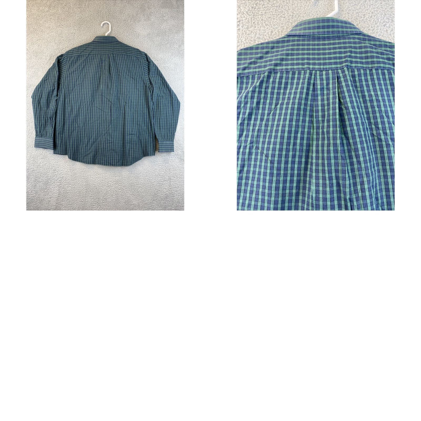 Croft & Barrow Vintage Croft & Barrow Men’s Dress Shirt Cotton Check Pattern Collared Button-Down Casual Business Green Blue 17.5 Regular Size 46R - 8 Thumbnail