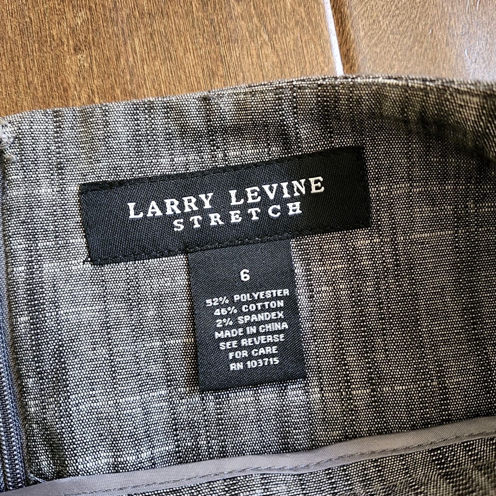 Vintage Larry Levine Skirt Women Gray Heathered Stretch Knee Length Size 6 Polyester Spandex Cotton Pants Pencil Vintage: No But Not Applicable Size 28" / US 6 / IT 42 - 7 Thumbnail