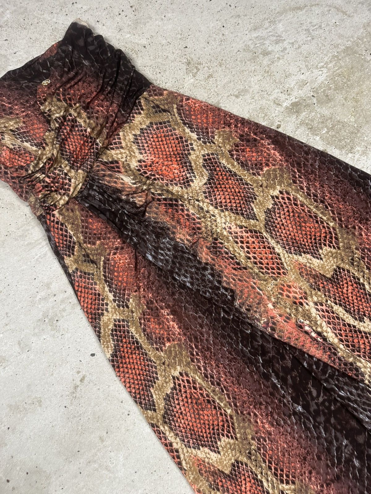 Roberto Cavalli 2000s Roberto Cavalli I Love You Red Snake Print Maxi Dress Size M / US 6-8 / IT 42-44 - 8 Thumbnail
