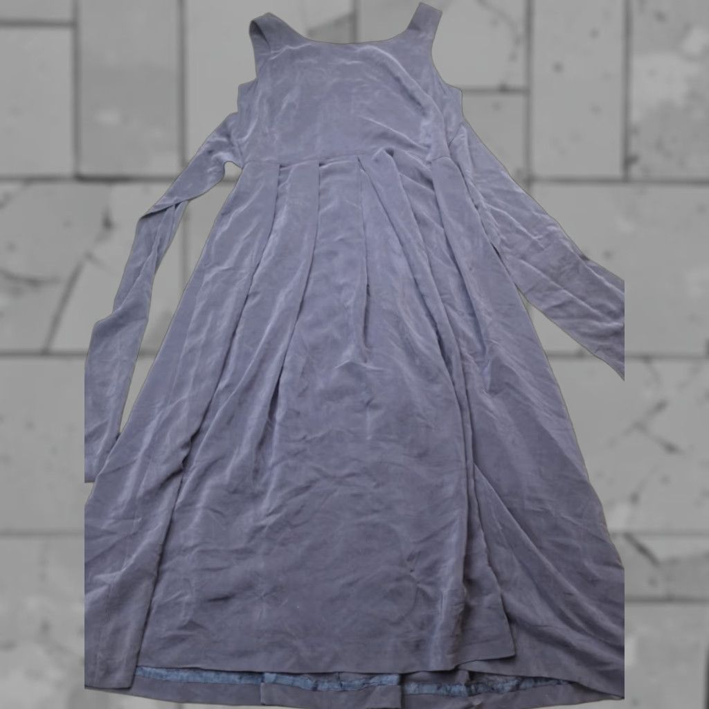 Vintage J.Peterman Dress Womens 12 Blue Silk Wrap Sleeveless A-Line Size XL / US 12-14 / IT 48-50 - 1 Thumbnail