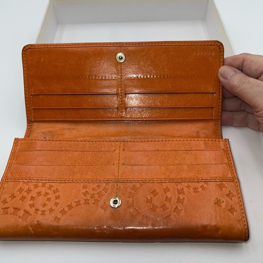 Celine CELINE RARE Embossed Macadam Long Leather Wallet with full inclusion Size ONE SIZE - 2 Thumbnail