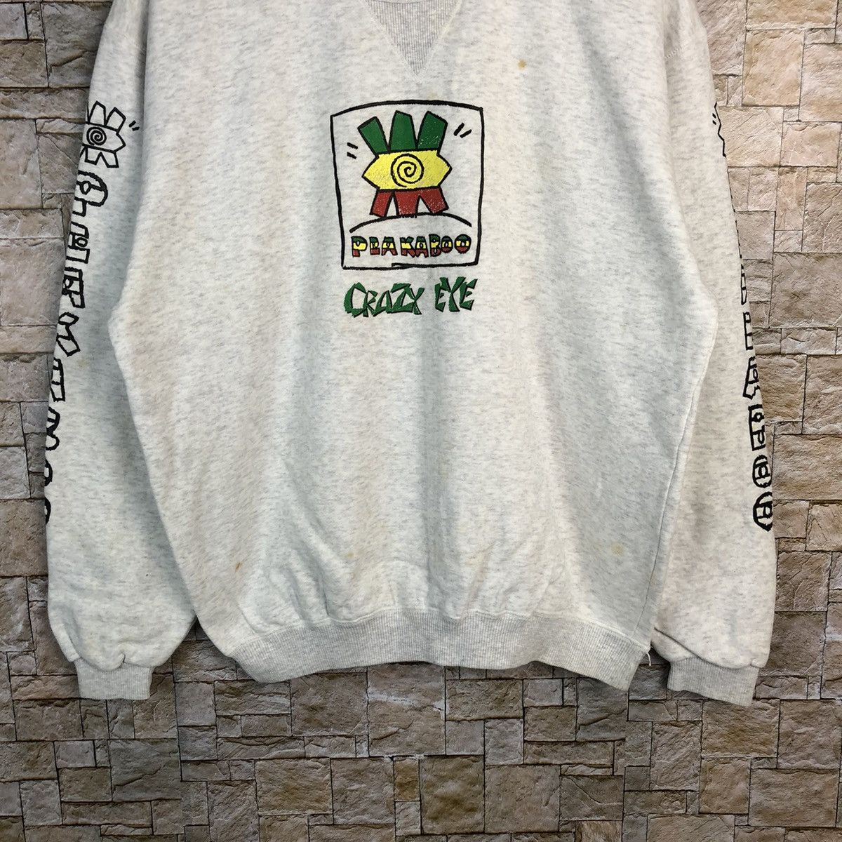 Japanese Brand × Vintage Peakaboo rasta Reggie Grey Sweatshirt #A557 Size US M / EU 48-50 / 2 - 4 Thumbnail