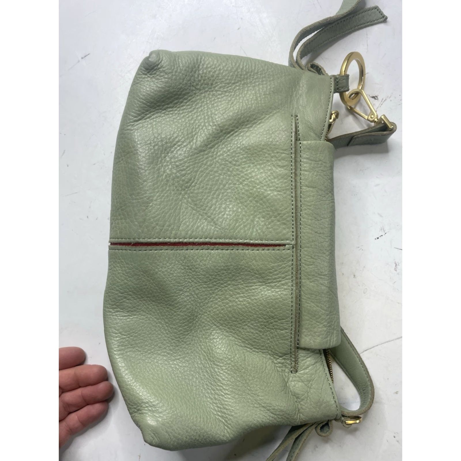 HAMMITT Hammitt VIP Satchel Crossbody Bag | Gunmetal Leather Green Pebbled Studded | Medium Size ONE SIZE - 7 Thumbnail