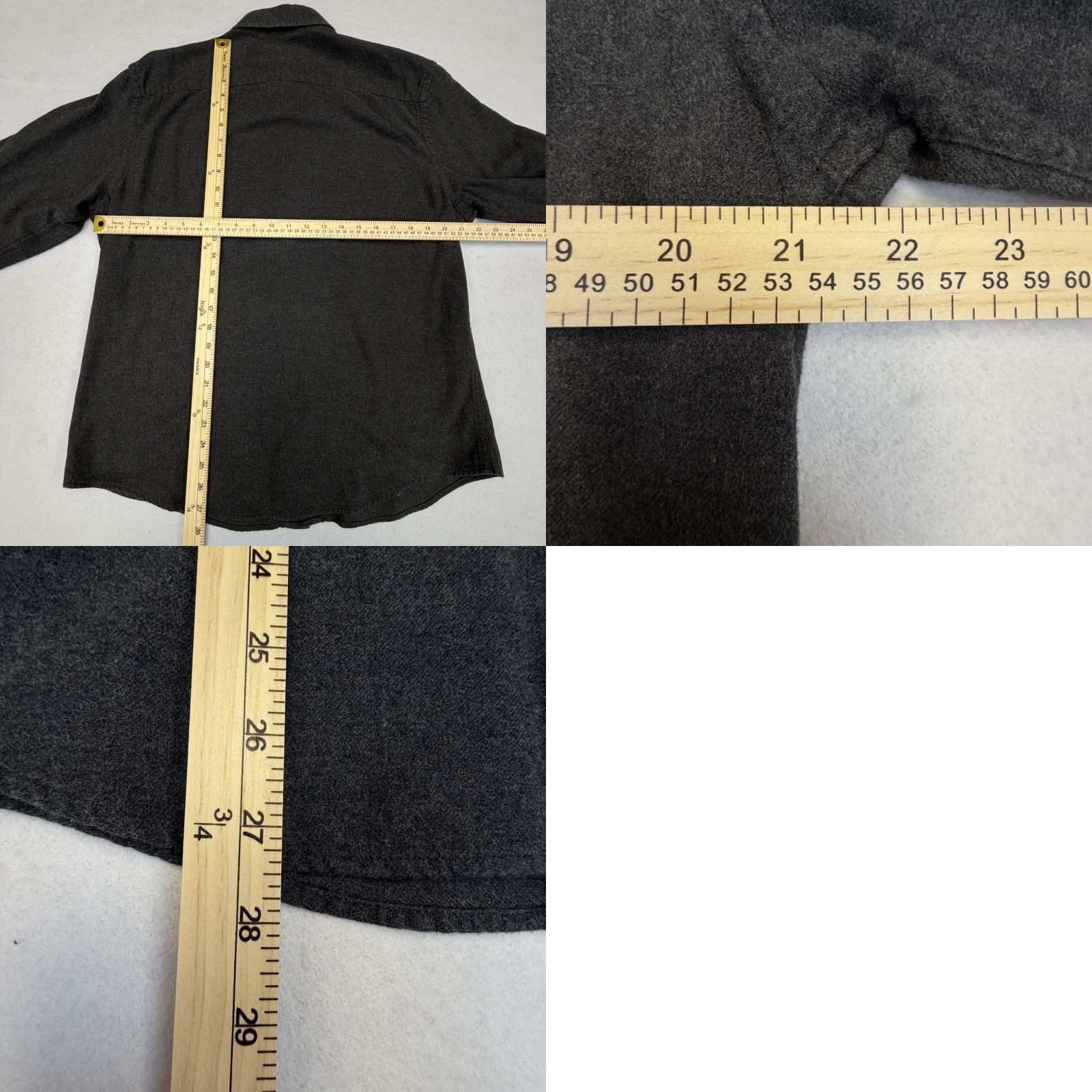 UNTUCKit UNTUCKit Shirt Mens Large Gray Flannel Button-Down Long Sleeve Untucked Fit Button Up Cotton Solid Casual, Business Men Large Gray UNTUCKit Shirt Size US L / EU 52-54 / 3 - 8 Thumbnail