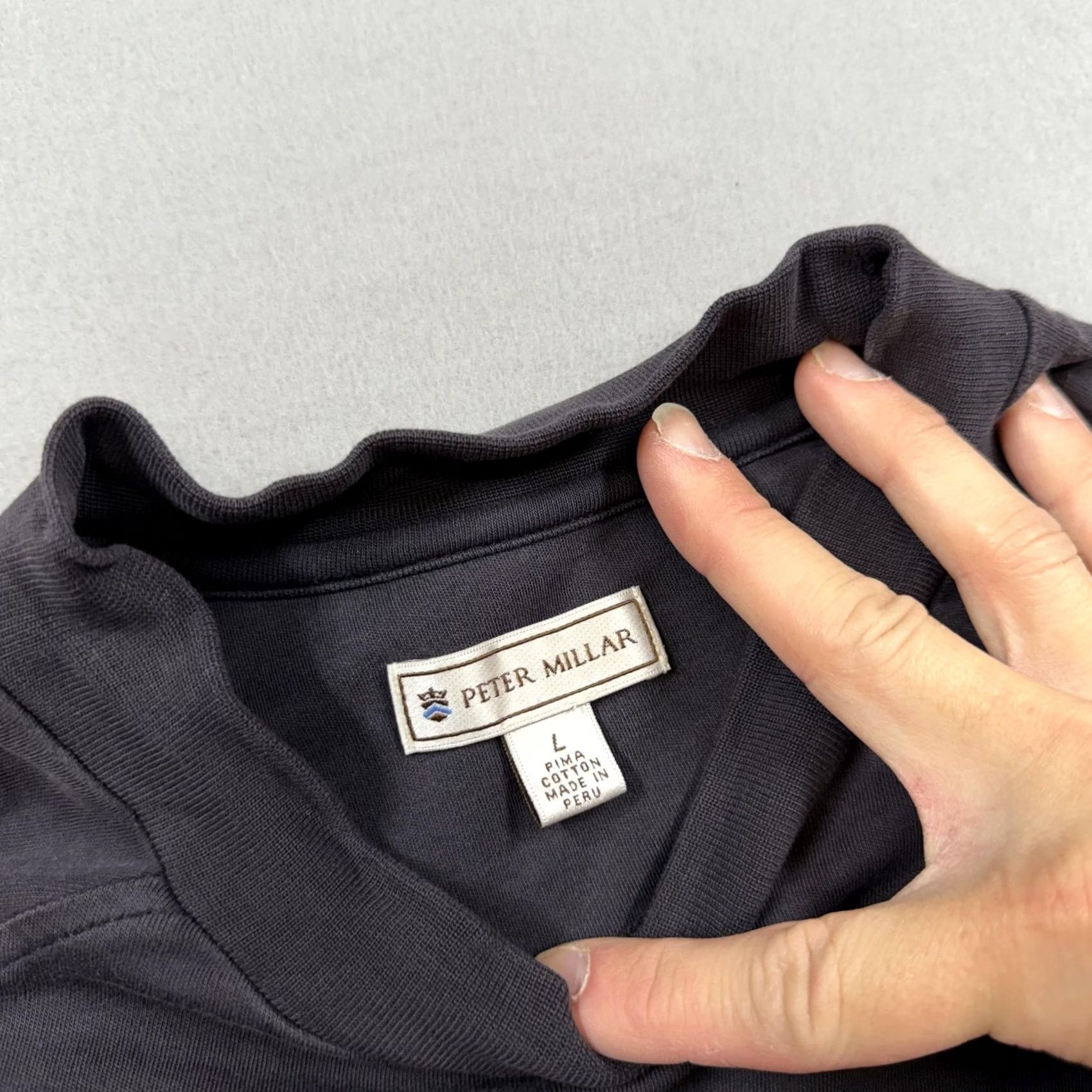 Peter Millar Peter Millar Shirt Mens Large Gray Long Sleeve Mock Neck Tee Size US L / EU 52-54 / 3 - 3 Thumbnail