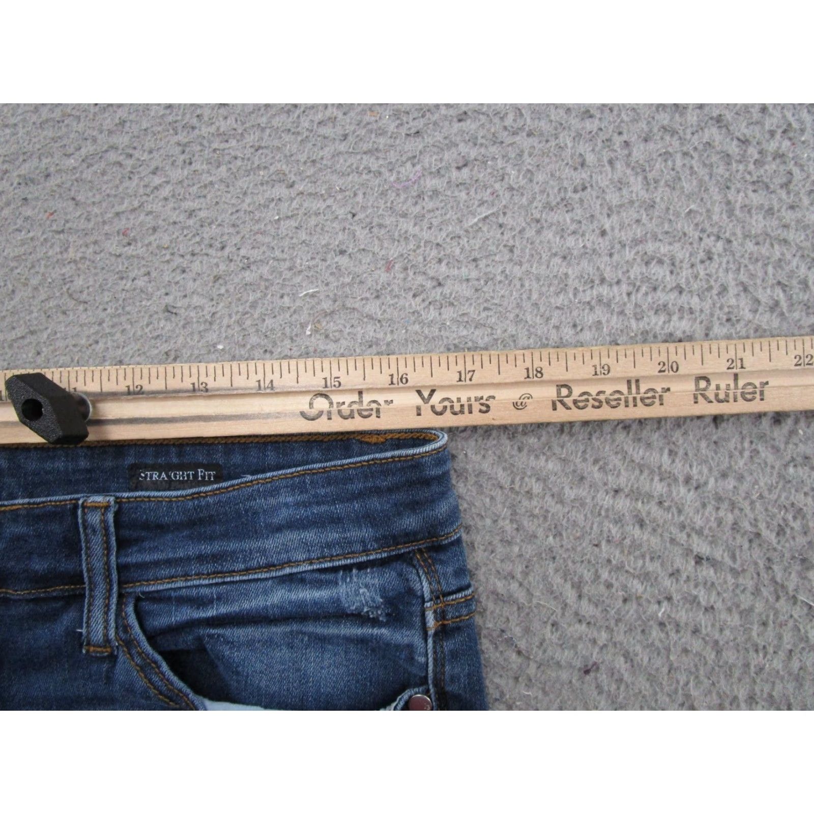 Denime Judy Blue Jeans Straight Fit Blue Stretch Denim Womens Size 15x32 Distressed Size 36" / US 14 / IT 50 - 6 Thumbnail