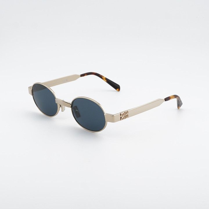 Miu Miu Miu Miu MU B51S ZVN70B Sunglasses Pale Gold Oval  display picture 2