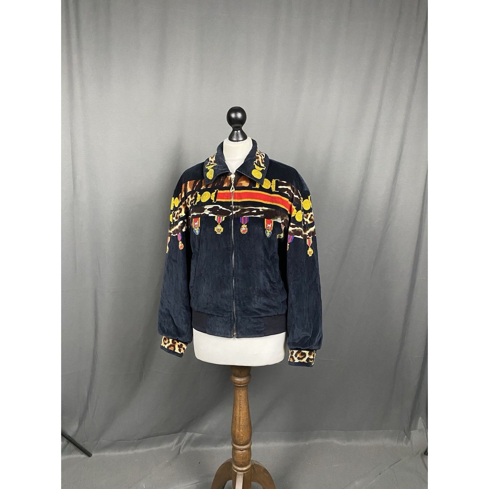 Escada Vintage 80s Escada Margaretha Ley Equestrian Velour Printed Size XS / US 0-2 / IT 36-38 - 2 Thumbnail