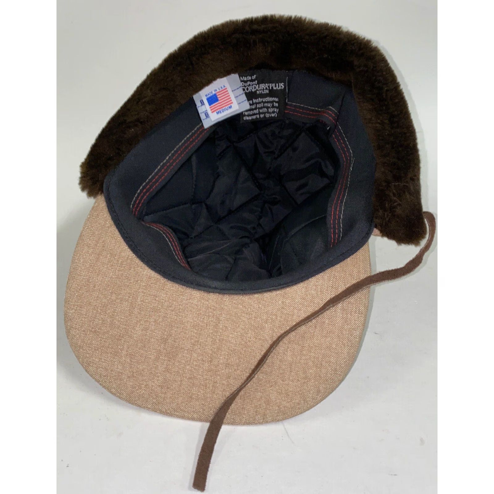 Vintage Broner Winter Hat Quilt Lined Mens M Beige USA Made Hats Size ONE SIZE - 5 Thumbnail