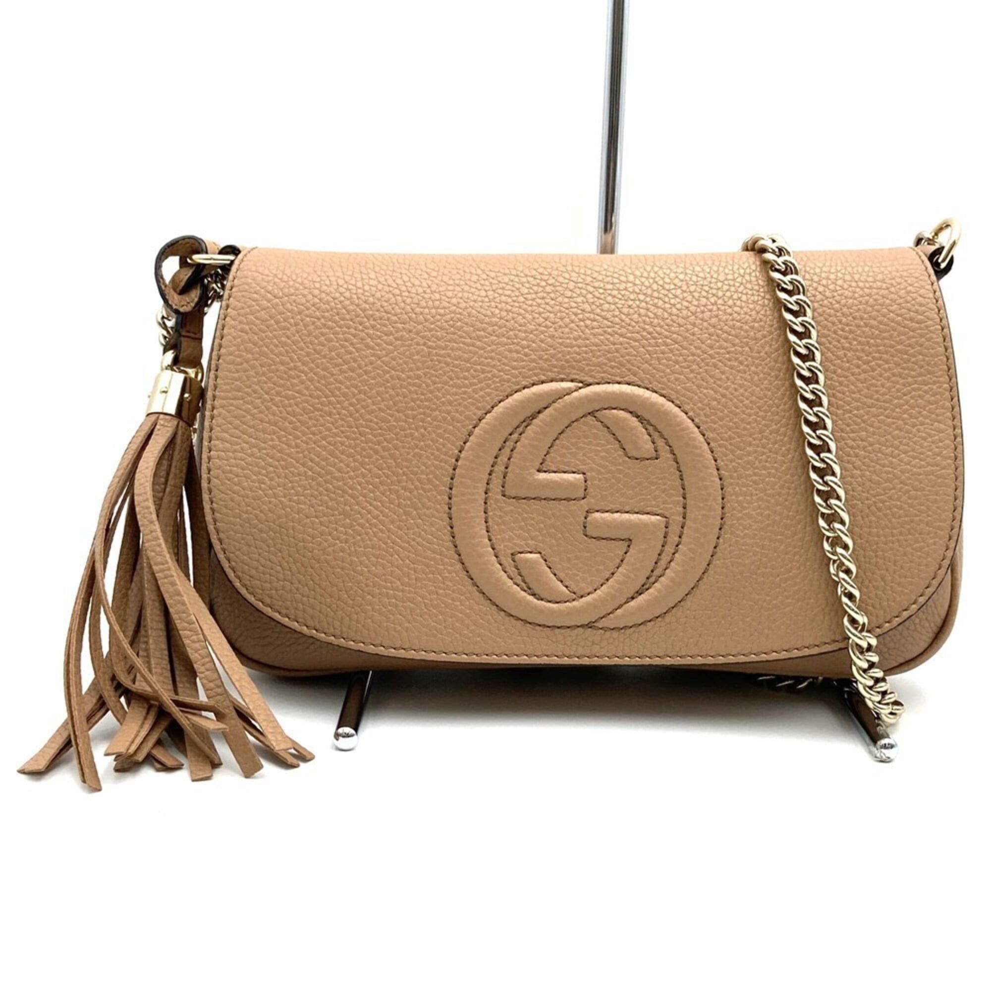 Gucci GUCCI 536224 Shoulder Bag Chain Soho Leather Beige Women's Size ONE SIZE - 1 Thumbnail