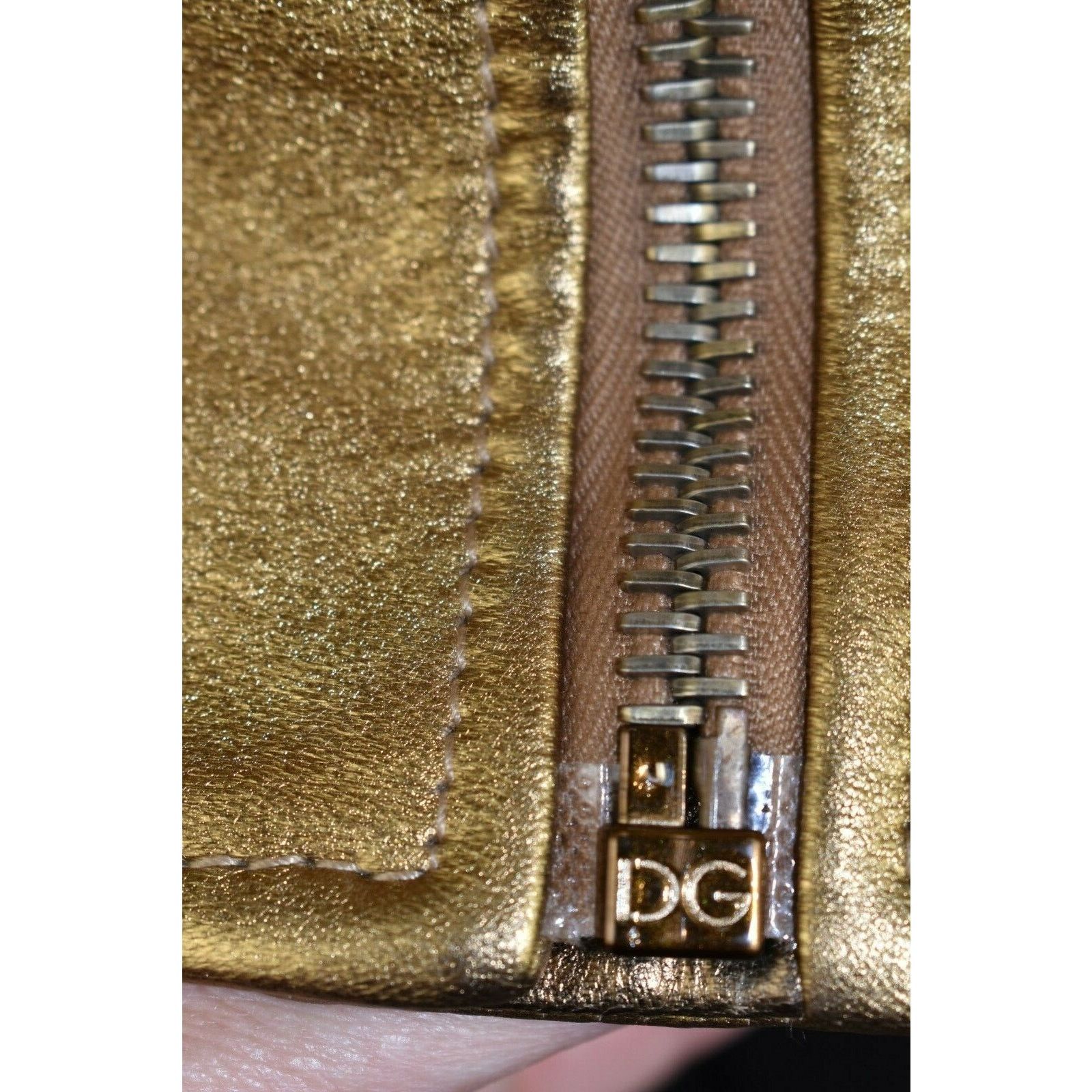 Dolce & Gabbana DOLCE GABBANA GOLD LEATHER DRESS BOMBER RUNWAY JACKET 44 $4K Size M / US 6-8 / IT 42-44 - 6 Thumbnail