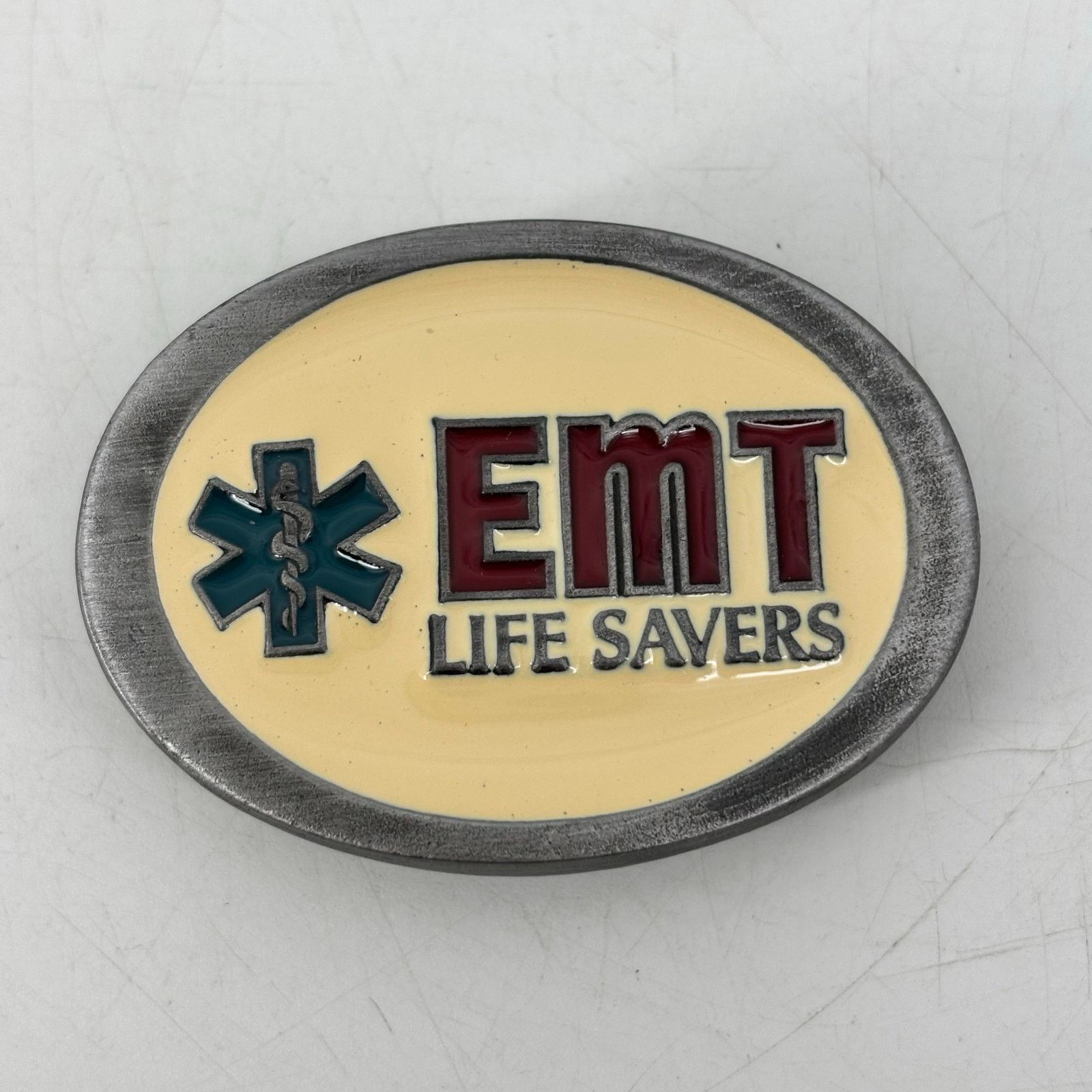 Vintage EMT Life Savers Belt Buckle 1987 USA C+J Belt Buckle Enamel Size ONE SIZE - 1 Thumbnail