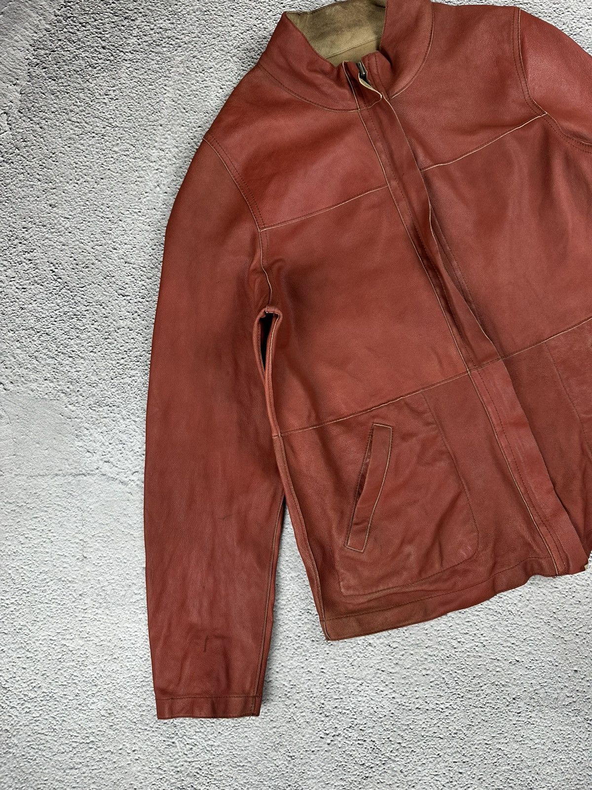 Genuine Leather Double-Sided Leather Jacket Diesel Style Reversible Faded Size M / US 6-8 / IT 42-44 - 14 Thumbnail