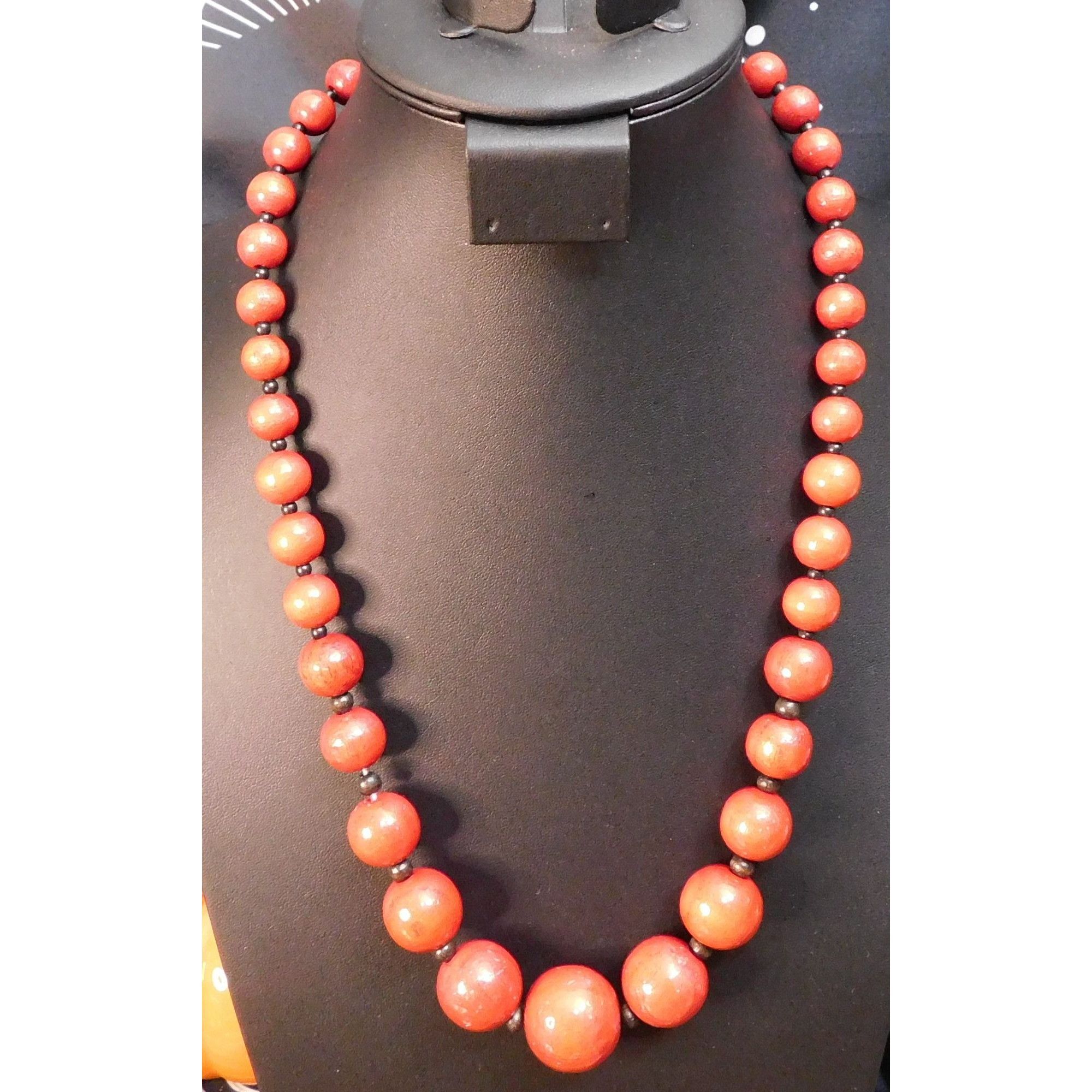 Other Rustic Black And Red Wood Beaded Necklace Size ONE SIZE - 3 Thumbnail