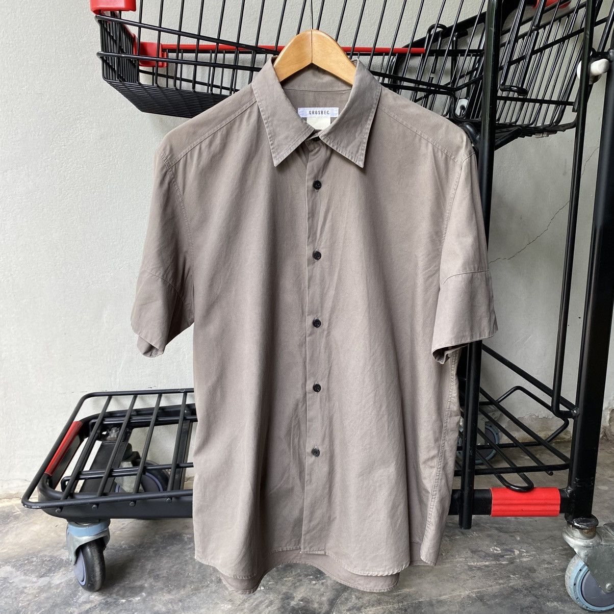 Designer × Japanese Brand GROSBEC Stone Taupe Short Sleeve Shirt Size US M / EU 48-50 / 2 - 13 Thumbnail
