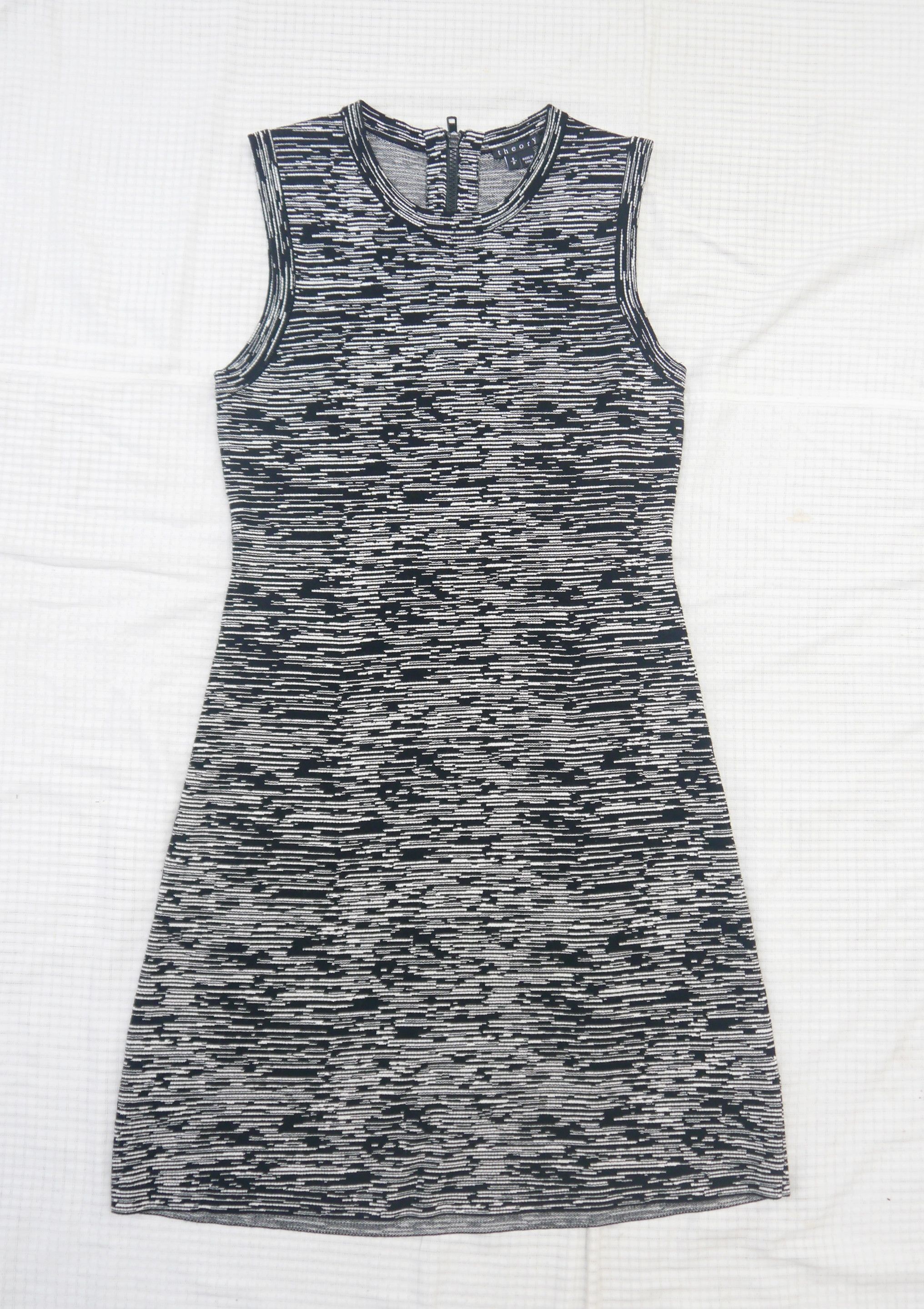 Theory (D90) Theory Vimlin Black & White Striped Sleeveless Dress S Size S / US 4 / IT 40 - 1 Thumbnail
